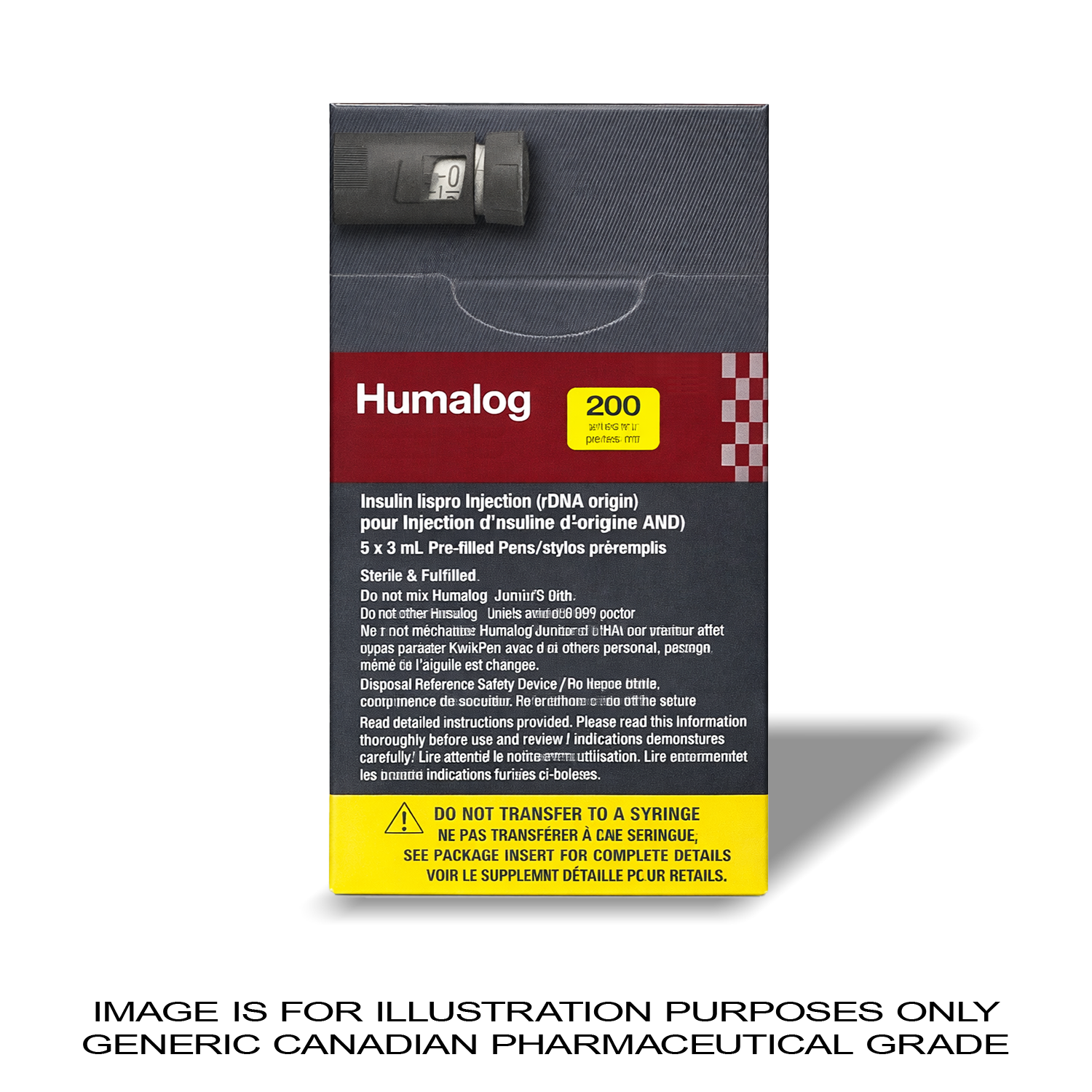 Humalog KwikPen 200 IU/mL 5 X 3 mL [Insulin] — Peptide Source Canada source product image