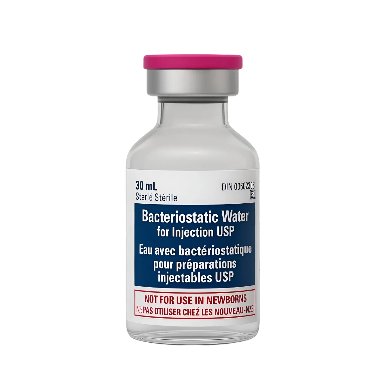 Eau bactériostatique Pfizer/Hospira, 30 mL — Panda Peptide source product image