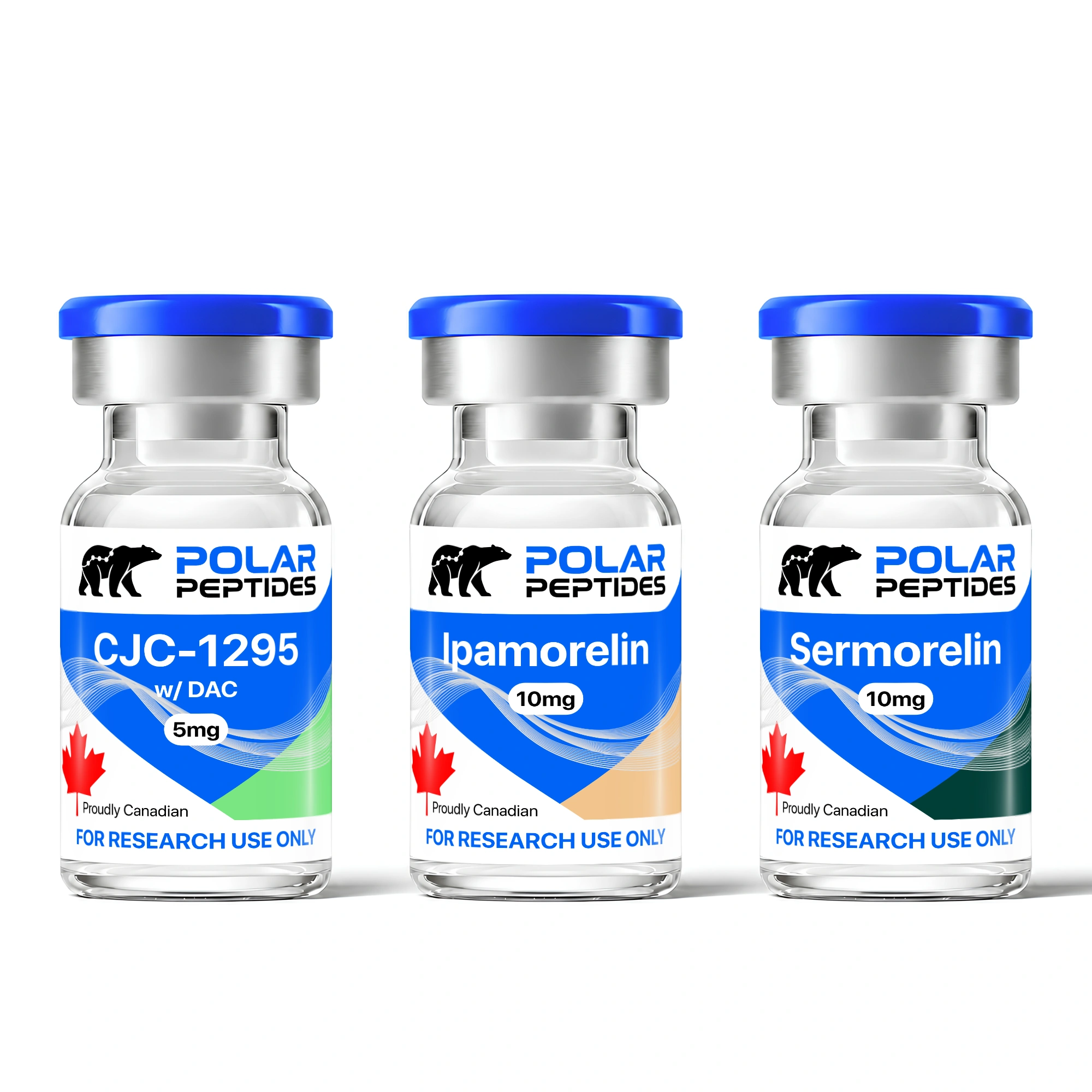 CJC-1295 + Ipamorelin + Sermorelin | GH Signaling Research Stack — Polar Peptides source product image