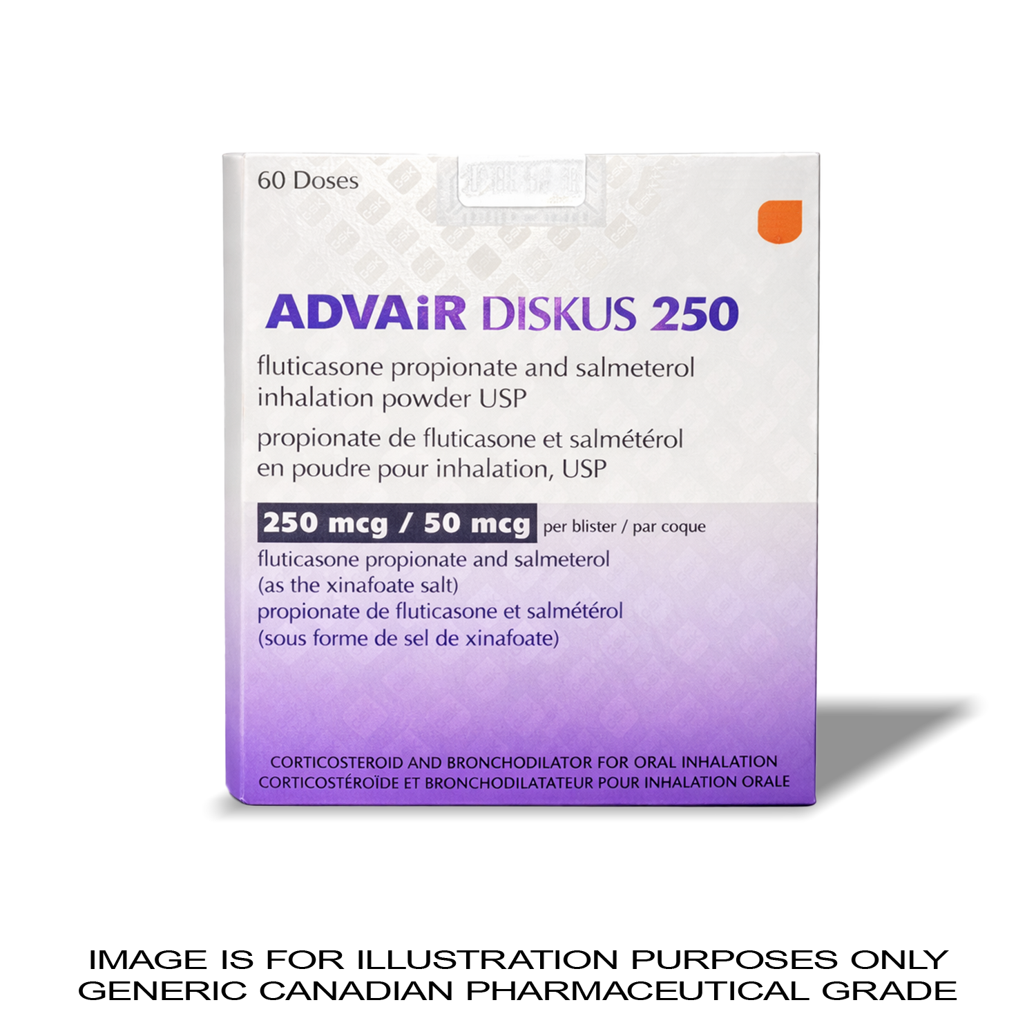 Advair Diskus 250 50MCG x 60 doses [Asthma & COPD Control] — Peptide Source Canada source product image