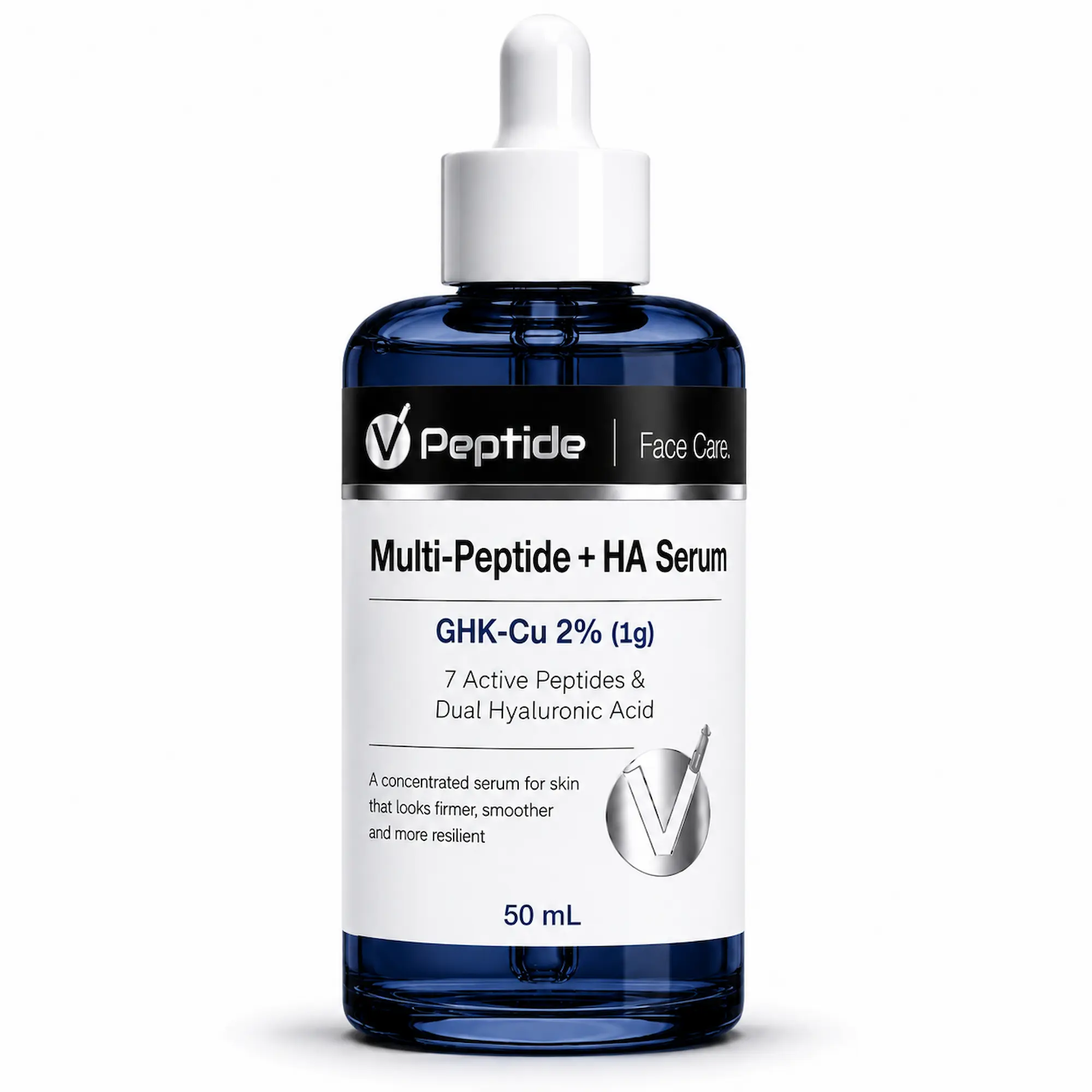 Multi-Peptide + HA Face Serum — 2% GHK-Cu | 50 mL — VPeptide source product image