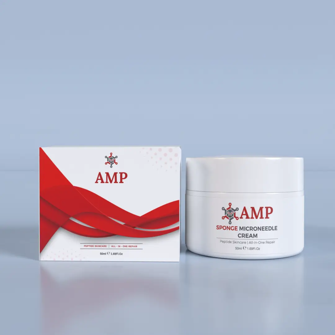 Sponge Microneedle Cream – Hydrolyzed Sponge & Multi-Peptides Blended Moisturizing Cream (50 mL) — AMP Peptides Canada source product image