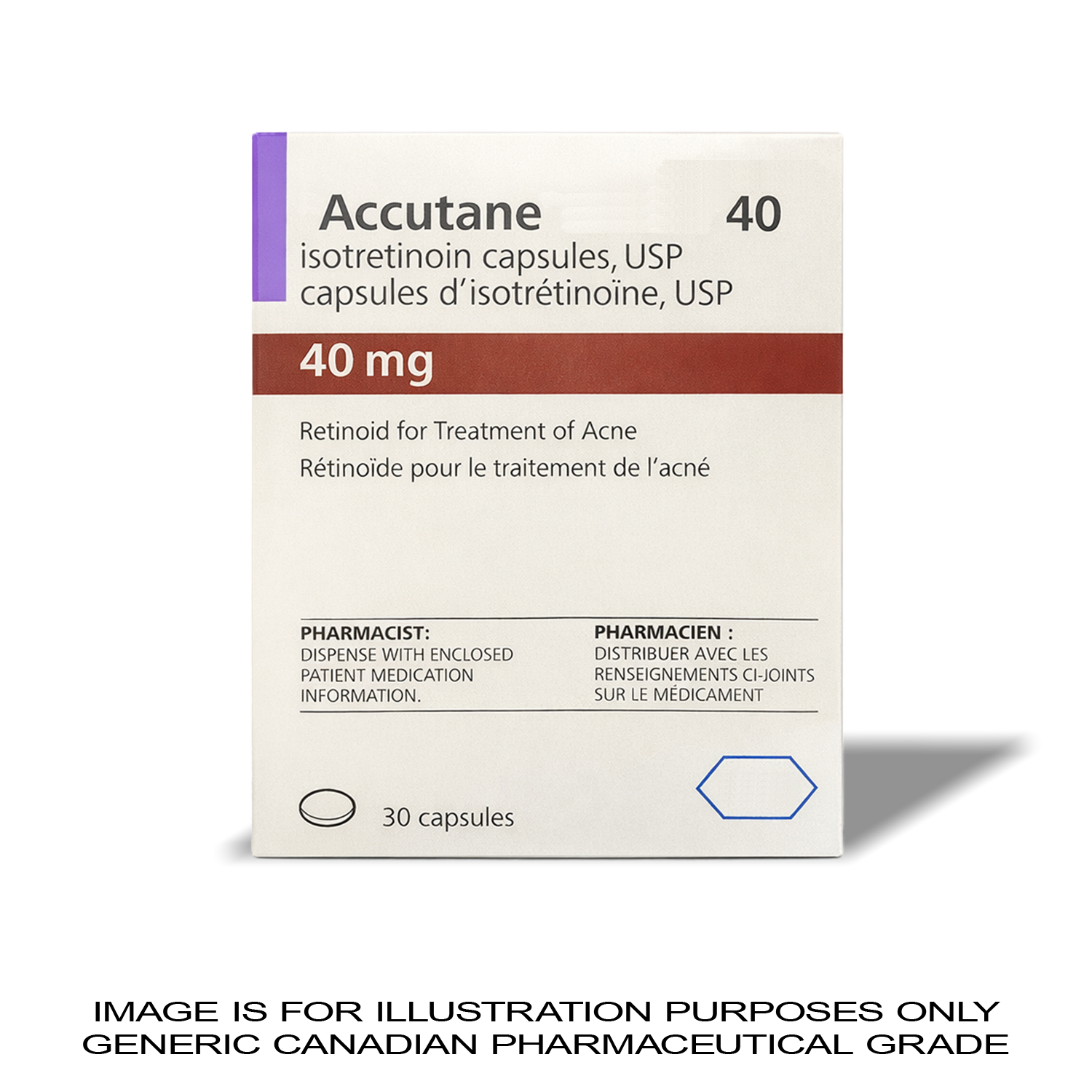 Accutane 40MG X 30 [Acne] — Peptide Source Canada source product image