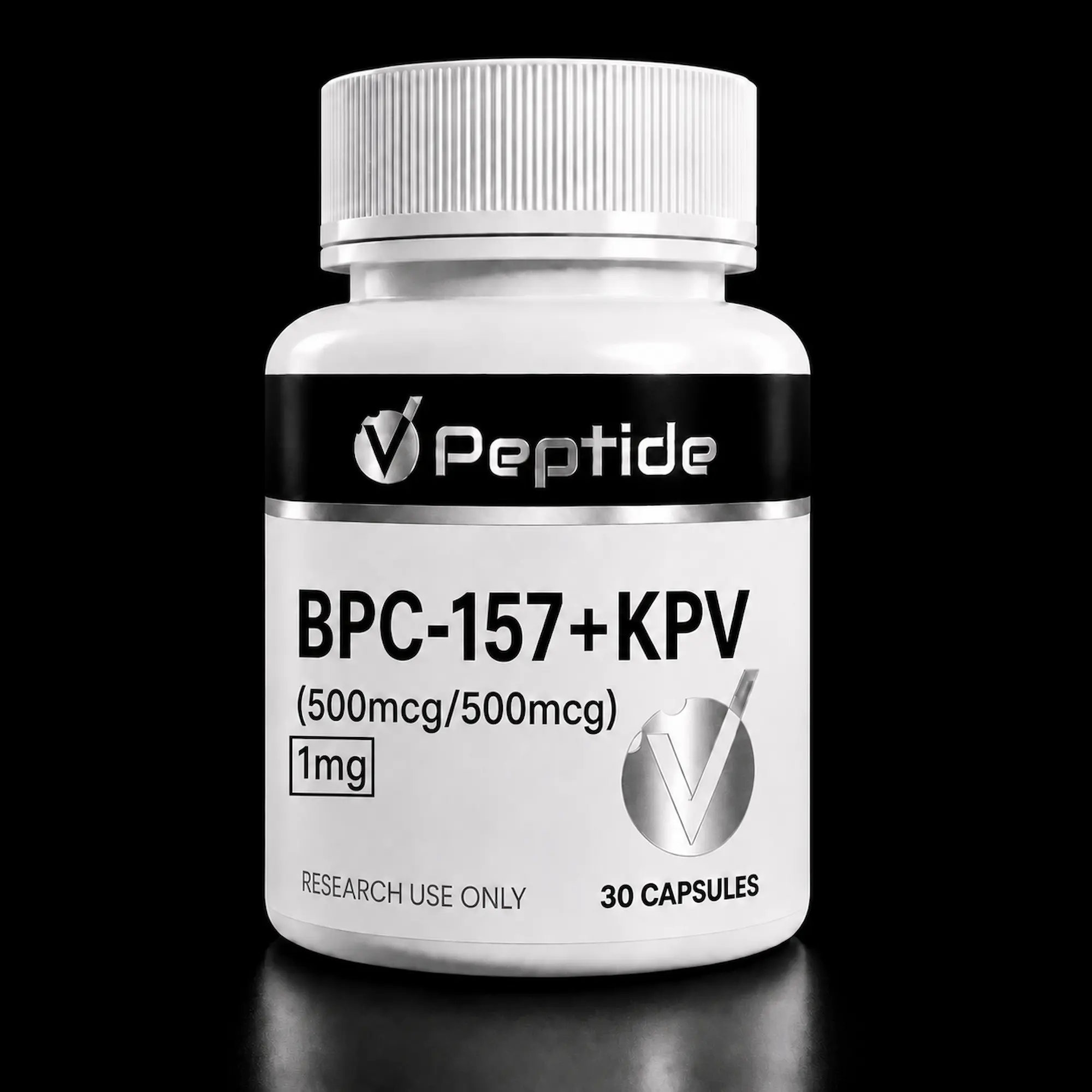 BPC-157 + KPV — 1mg × 30 Caps | Dual Peptide Research — VPeptide source product image