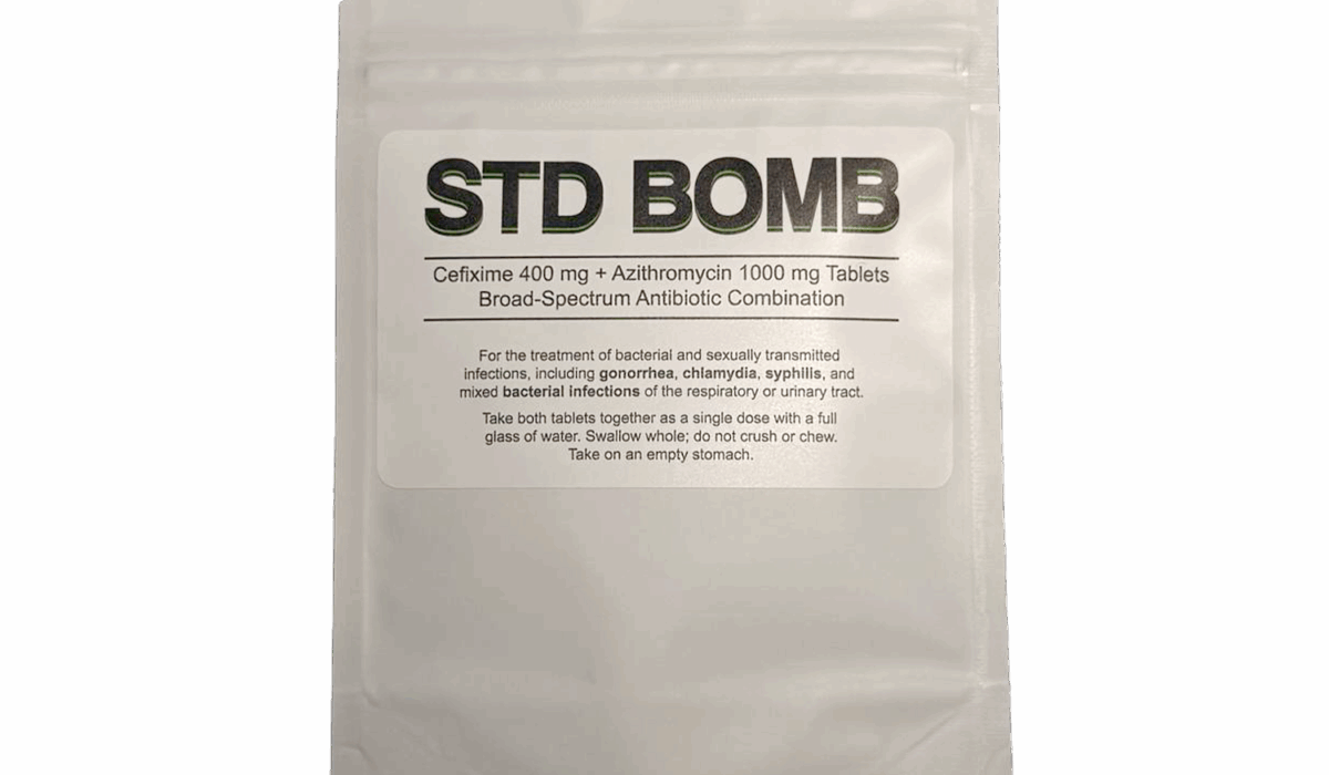 Cefixime 400 mg + Azithromycin 1000 mg [Std Bomb] — Peptide Source Canada source product image