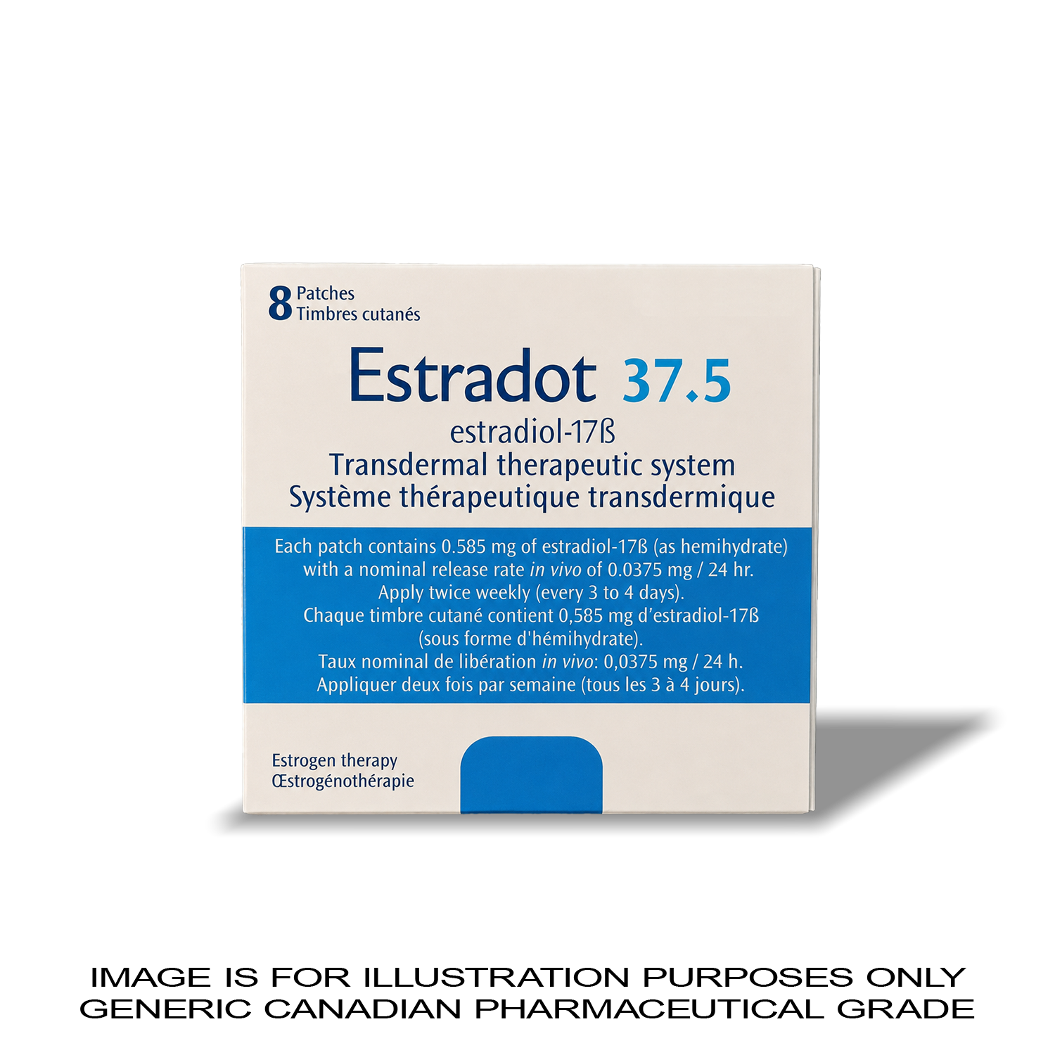 ESTRADOT 37.5 – 0.585MG – 8 PATCHES [ESTRADIOL PATCHES] — Peptide Source Canada source product image