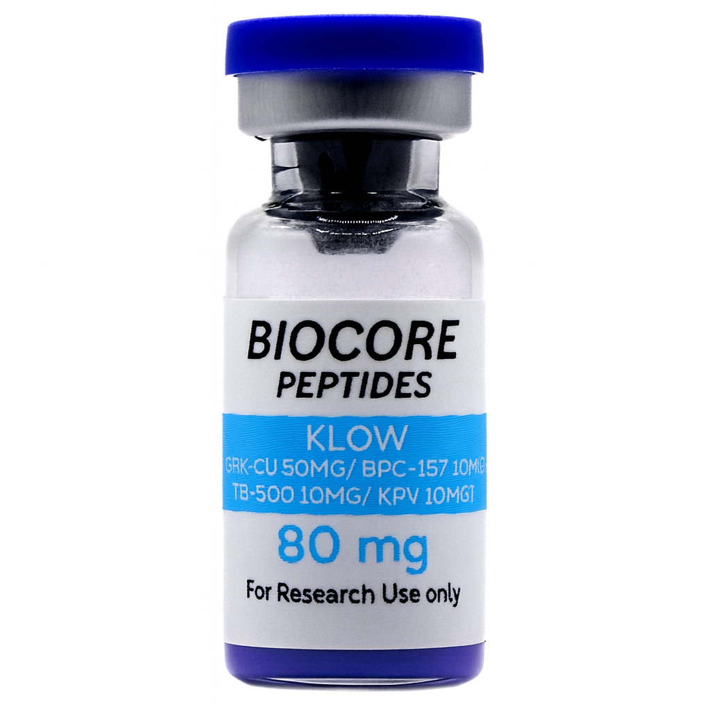 KLOW 80mg GHK-CU 50mg/ BPC157 10mg/ TB500 10mg/ KPV 10mg — Biocore Peptides source product image