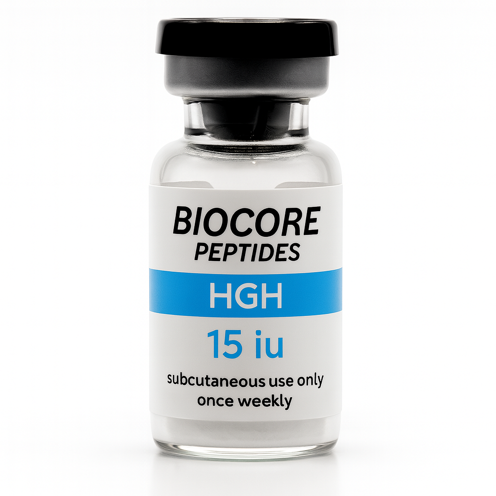 HGH (191AA) 15iu Single Vial (Tested@20iu) — Biocore Peptides source product image