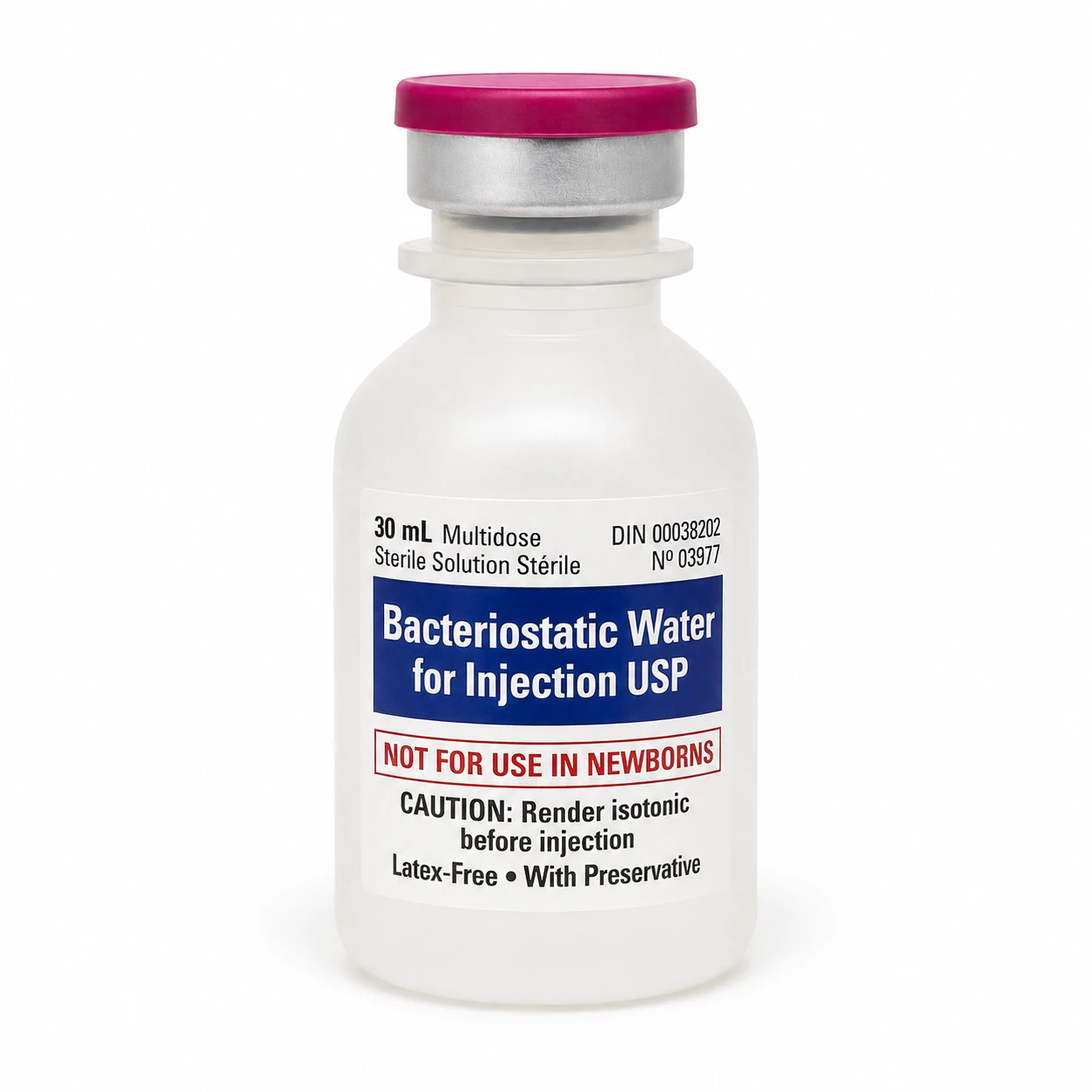 Pfizer/Hospira Bacteriostatic Water, 30 mL — Panda Peptide source product image