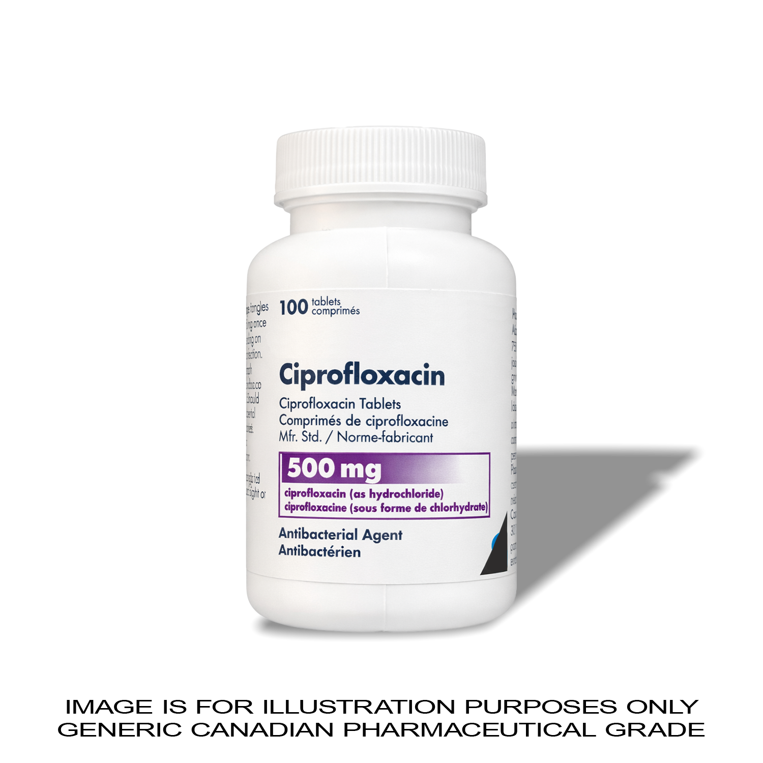 Ciprofloxacin 500 mg x 100 [Bacterial Infection Treatment] — Peptide Source Canada source product image
