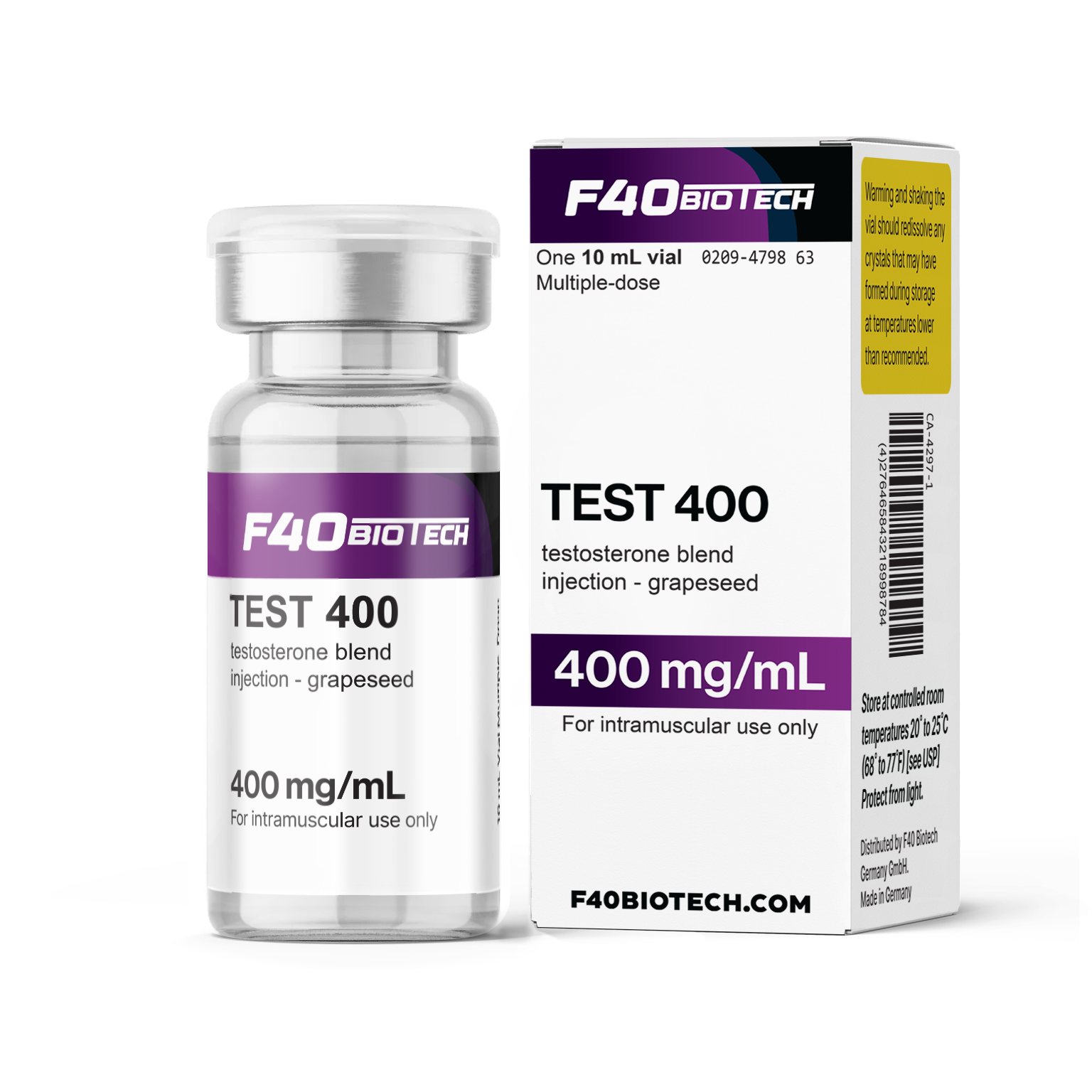 TEST 400 –  Carrier Oil: GRAPESEED  with E/O – Double Filtered – F-40 Biotech — Peptide Source Canada source product image