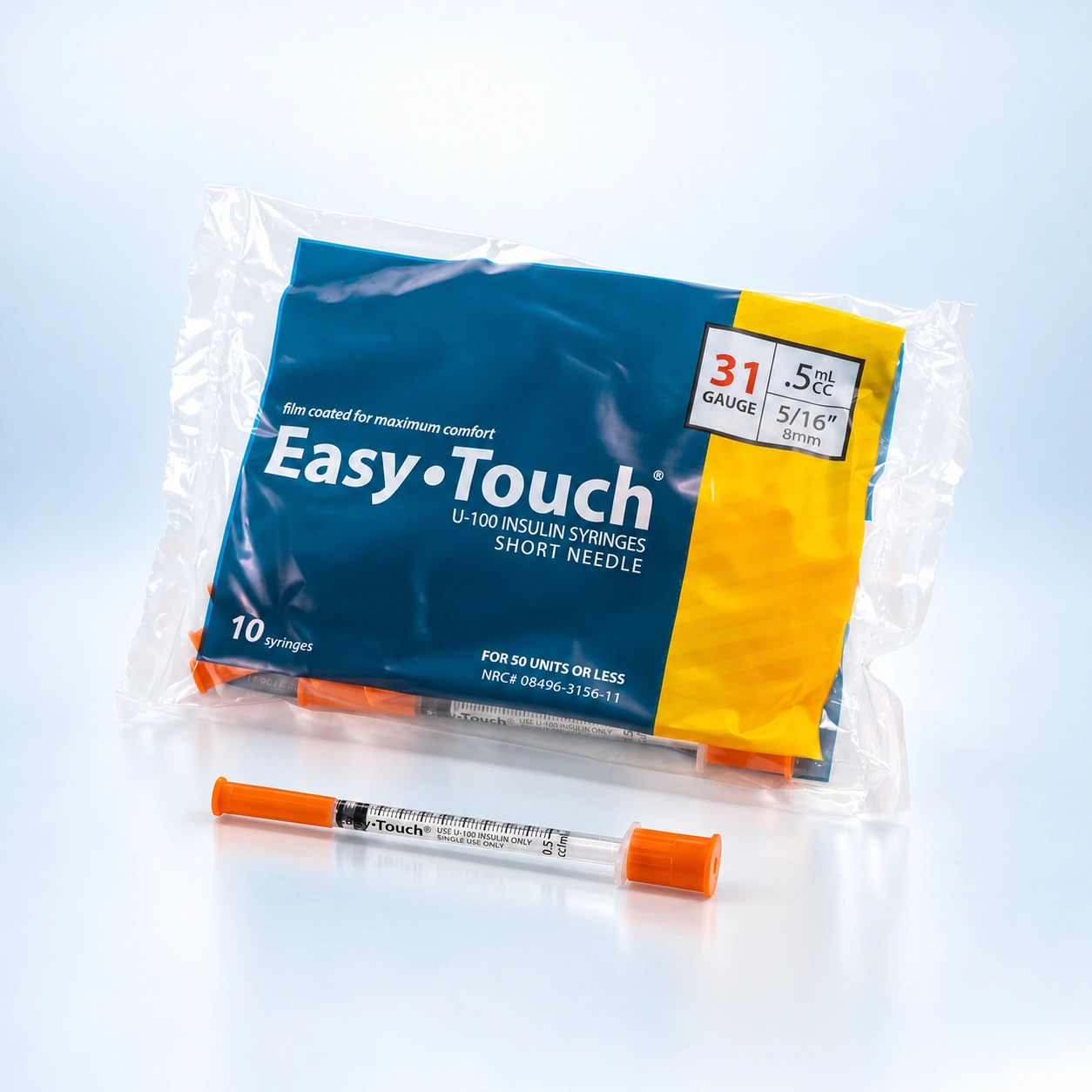 U-100 Syringes 31G 0.5cc 5/16in – 10 Pack — Vialcrest source product image
