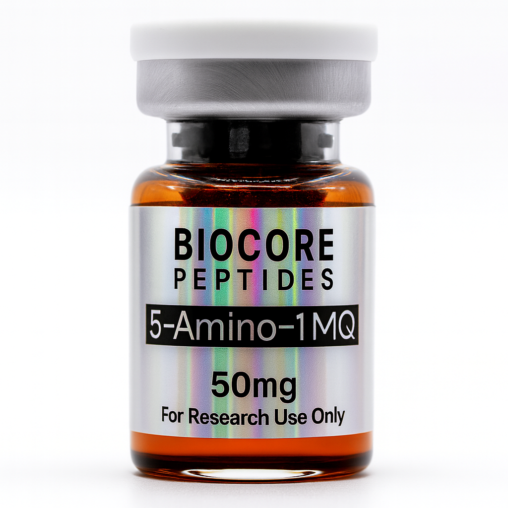5-Amino-1MQ 50mg 5ml Vial (5ml version is no longer in production…see the 3ml version) — Biocore Peptides source product image