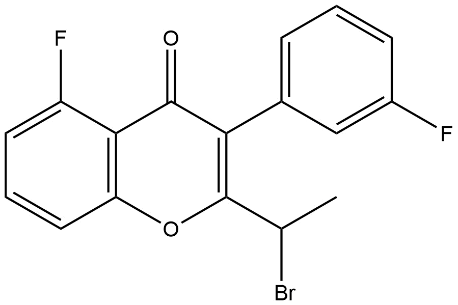 2-(1-bromoethyl)-5-fluoro-3-(3-fluorophenyl)-4H-chromen-4-one | CAS 1408087-79-5 — ResolveMass Laboratories source product image