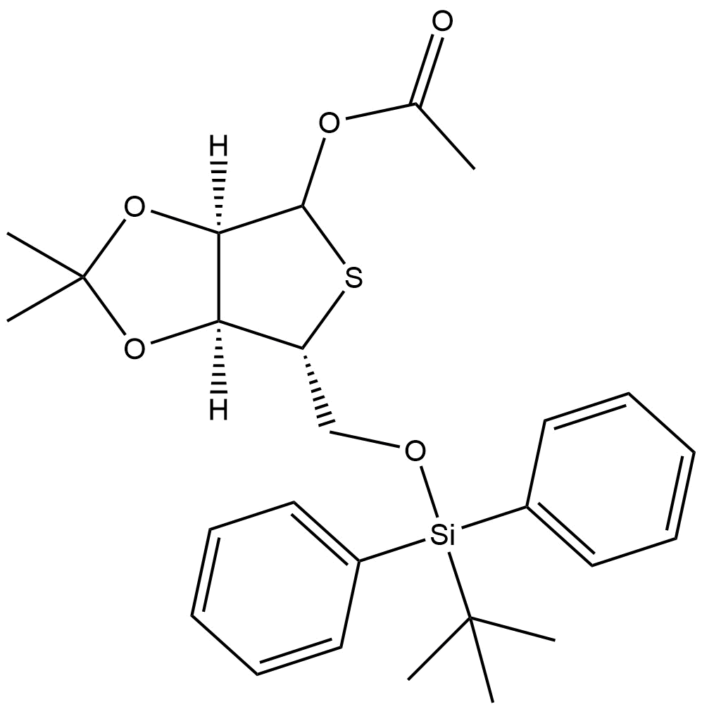 (3aR,6R,6aS)-6-(((tert-butyldiphenylsilyl)oxy)methyl)-2,2-dimethyltetrahydrothieno[3,4-d][1,3]dioxol-4-yl acetate | CAS 2410087-71-5 — ResolveMass Laboratories source product image