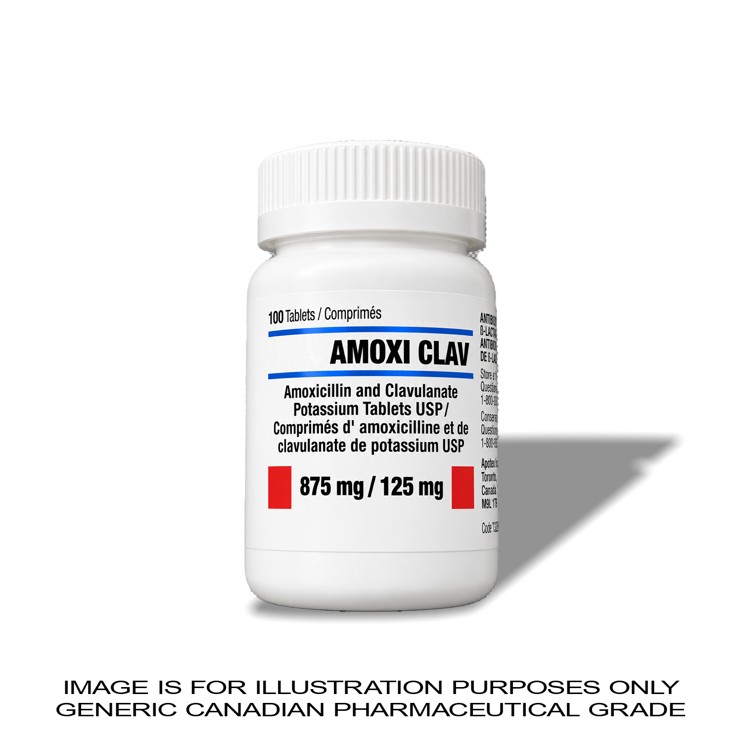 Amoxicillin-Clavilanate 875mg/125mg x 100 [ANTI-BIOTIC] — Peptide Source Canada source product image