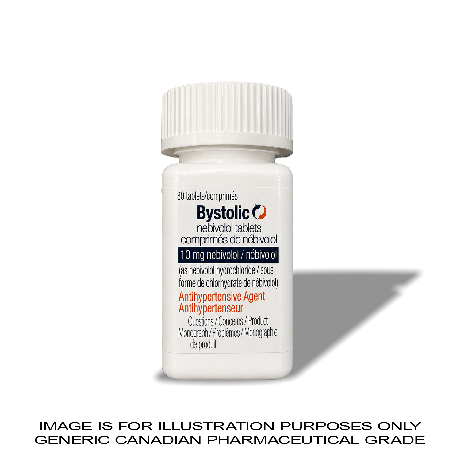 10MG BYSTOLIC NEBIVOLOL 10 MG X 30 [HIGH BLOOD PRESSURE] — Peptide Source Canada source product image