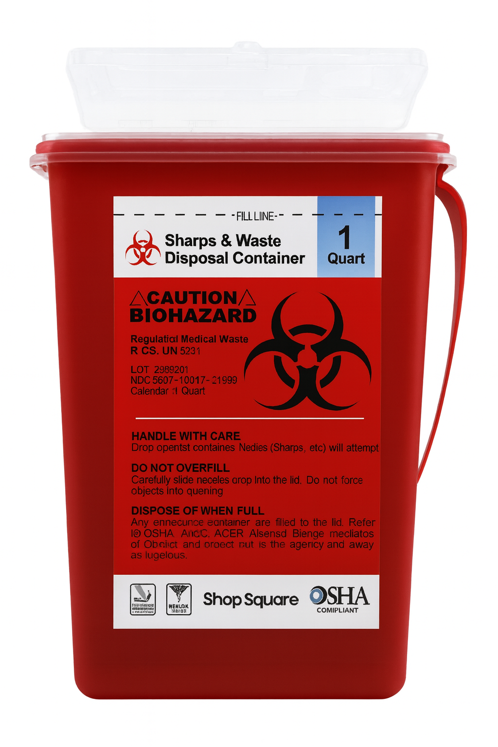 Sharps Container 1Qt (Red or Yellow) — Biocore Peptides source product image
