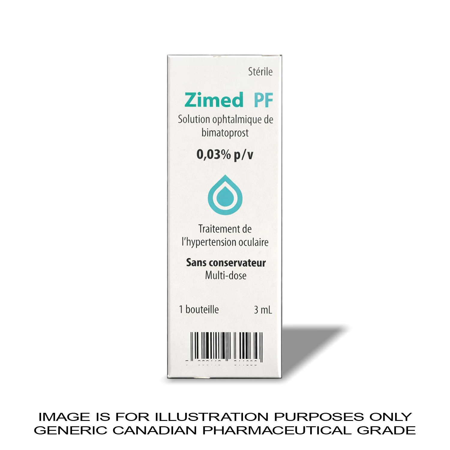 Zimed PF Bimatoprost / Latisse 0.03% 3 mL [Eyelash Growth] — Peptide Source Canada source product image