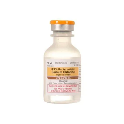 Sodium Chloride 0.9% Bacteriostatic Water with Preservative for Injection 30ml — Canadian Peps source product image