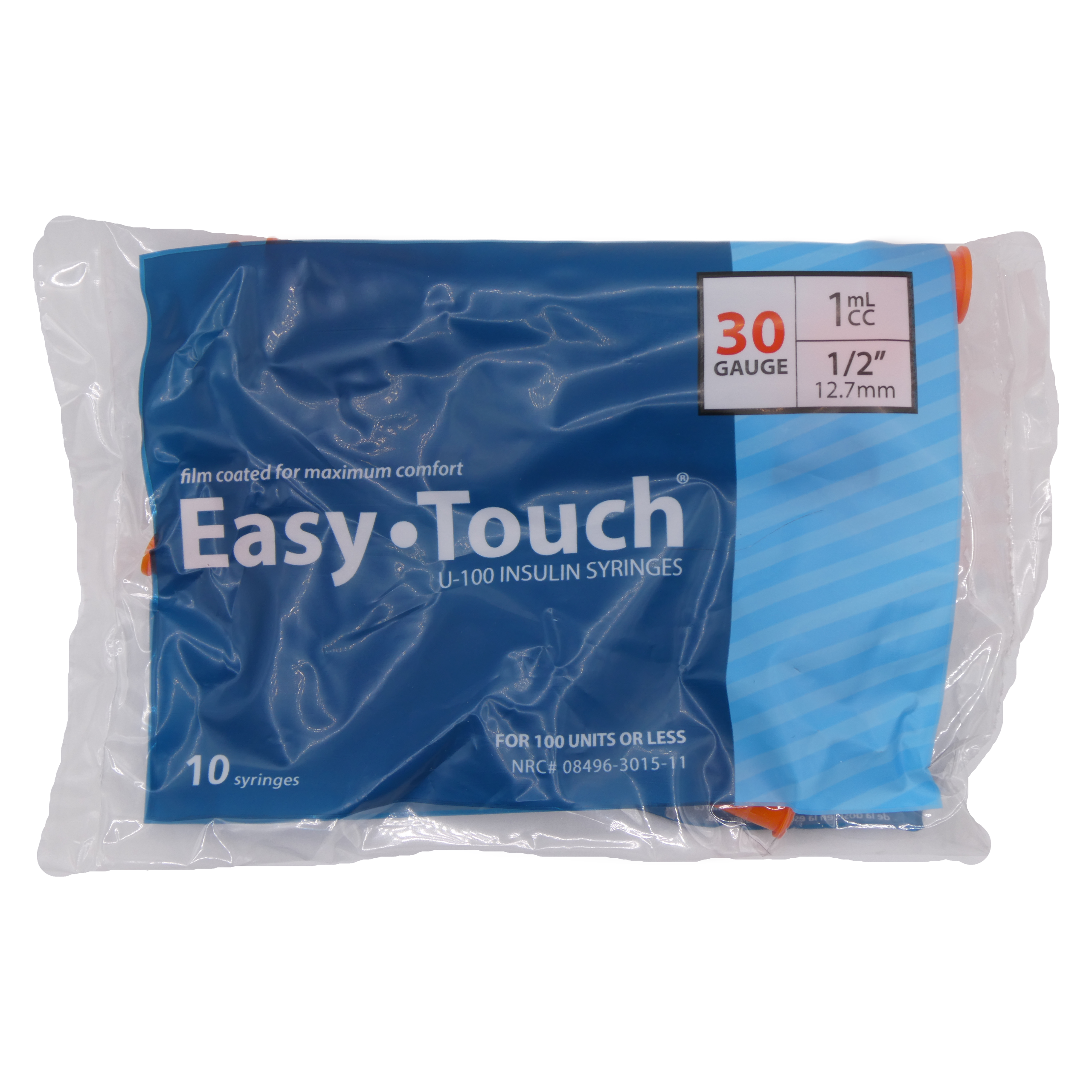 Insulin Syringe EasyTouch 30 Gauge 1CC 1/2″ — Biocore Peptides source product image