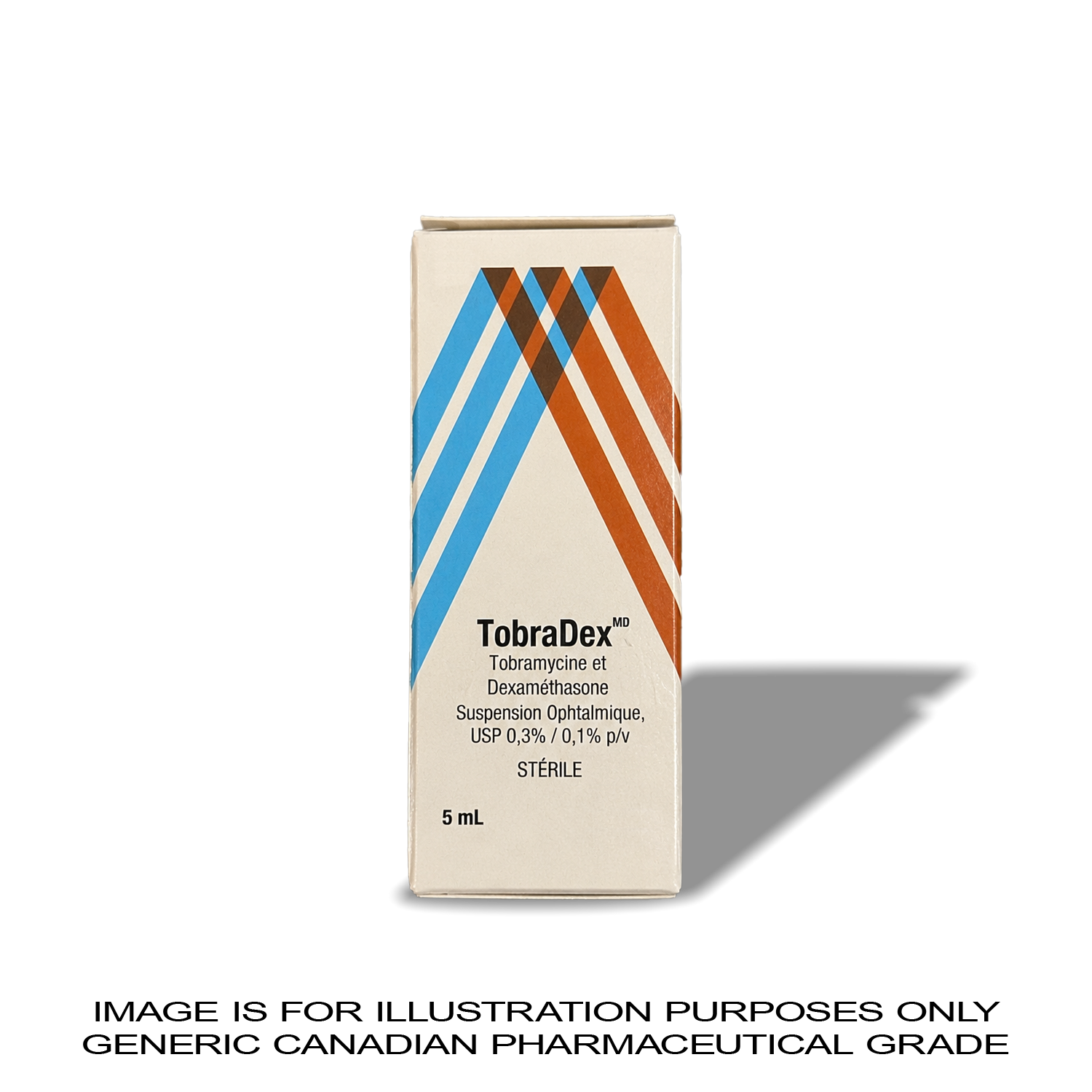 Tobramycin 0.3% and Dexamethsone 0.1% 5mL eye drops [PINK EYE / EYE INFECTION] — Peptide Source Canada source product image