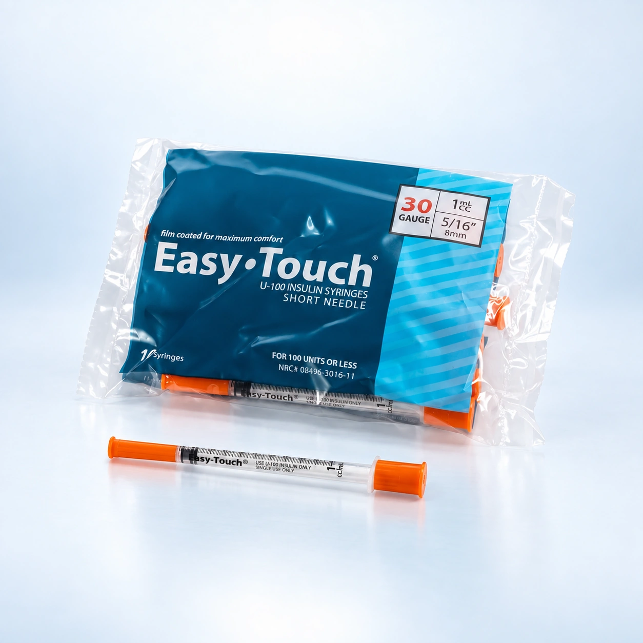 U-100 Syringes 30G 1mL 5/16in – 10 Pack — Vialcrest source product image