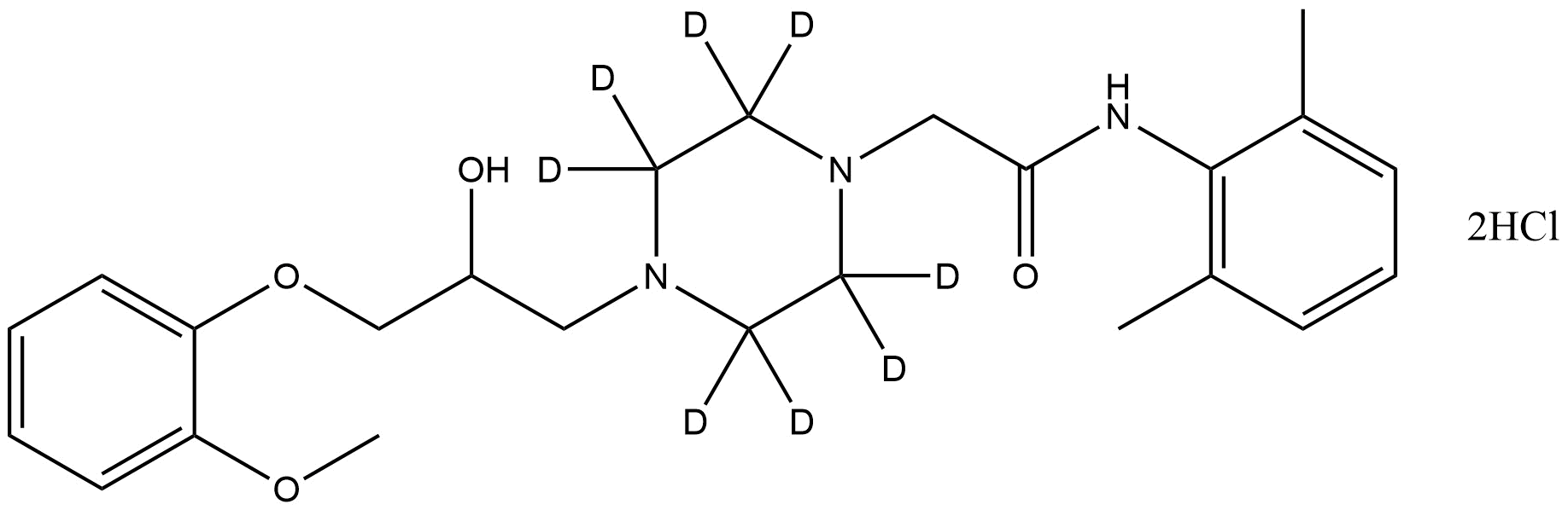 Ranolazine-d8 2HCl | CAS 142387-99-3 — ResolveMass Laboratories source product image