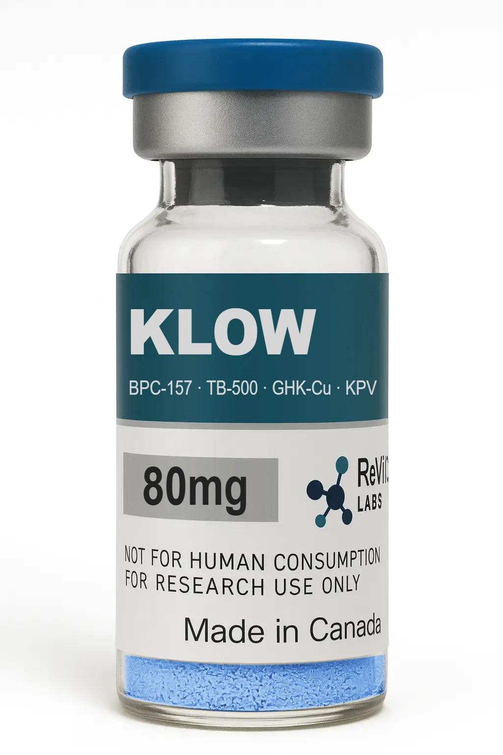 KLOW Blend (80mg): BPC-157, TB-500, GHK-Cu, KPV — ReVICO Labs source product image