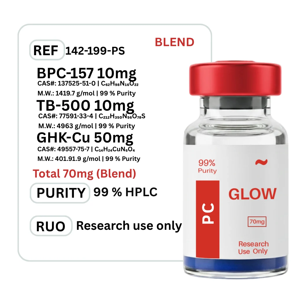 Glow BPC-157 + GHK-CU + TB-500 — Vial / 70mg — Edmonton Peptides source product image