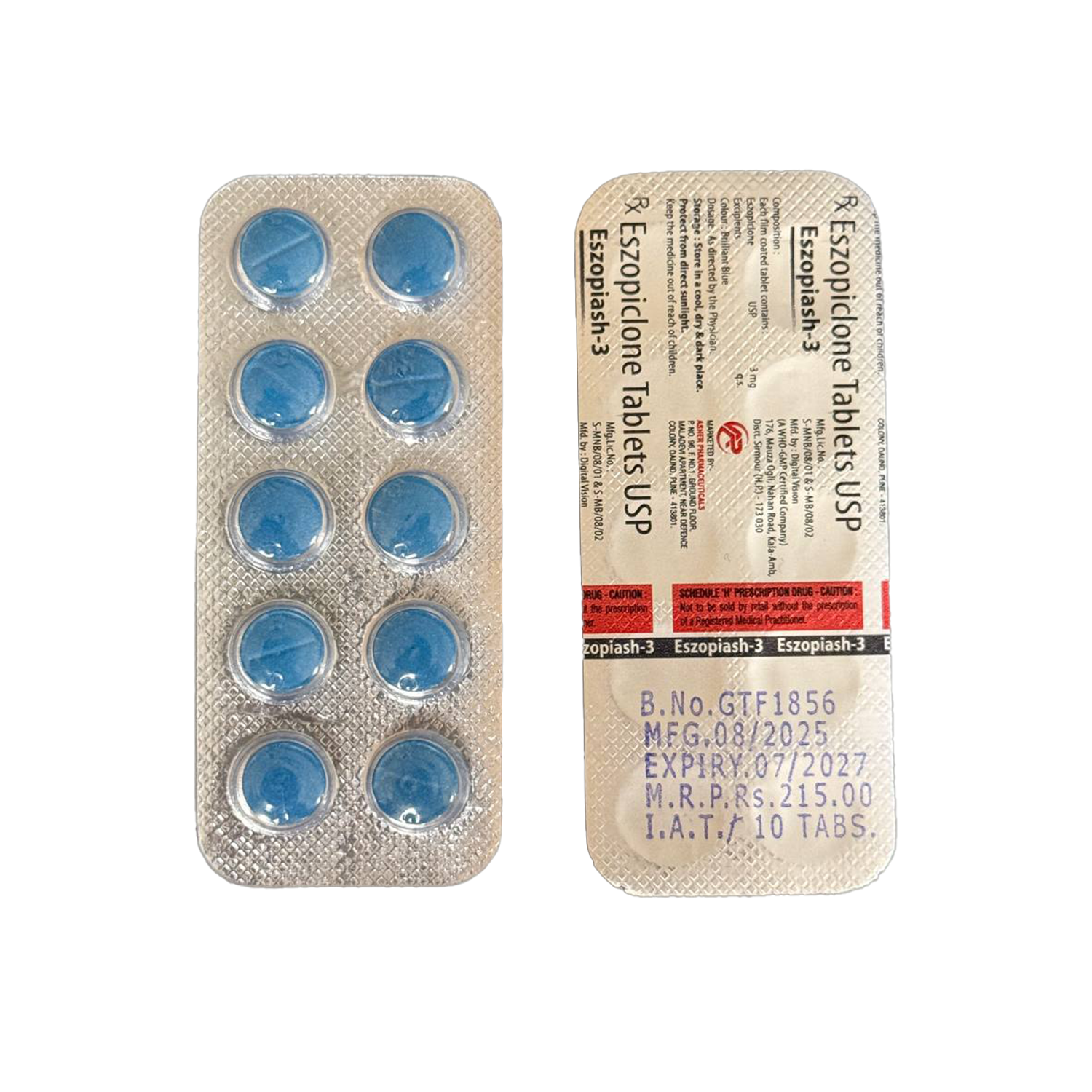 Eszopiclone / Lunesta 3MG X 10 [Sleep] — Peptide Source Canada source product image