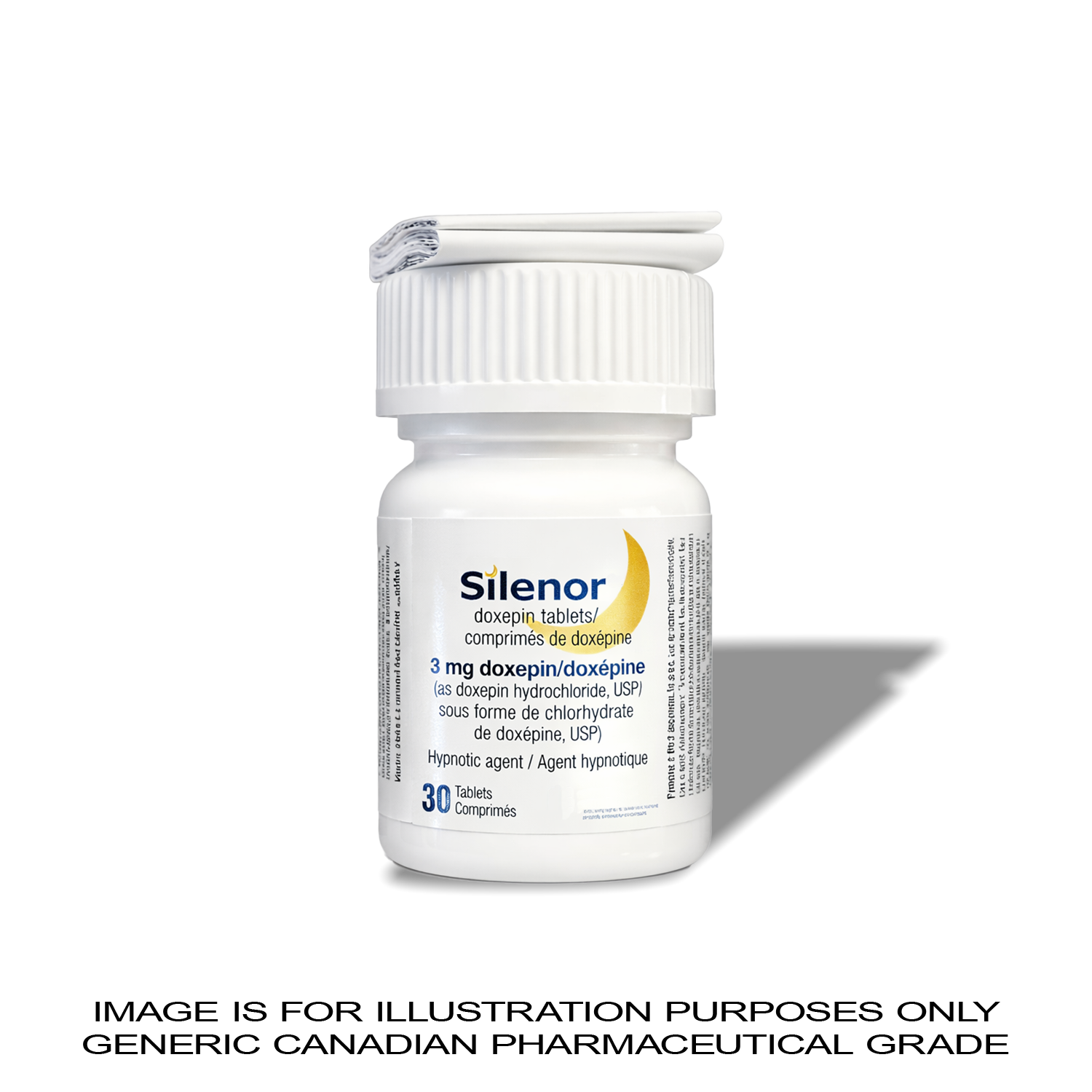 Doxepin Tablets [Silenor] 3mg x 30 | CANADIAN PHARMACEUTICAL GRADE — Peptide Source Canada source product image