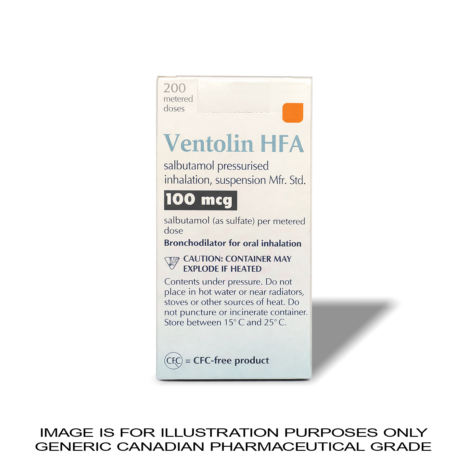 Ventolin HFA 100MCG X 200 [Asthma Inhaler] — Peptide Source Canada source product image
