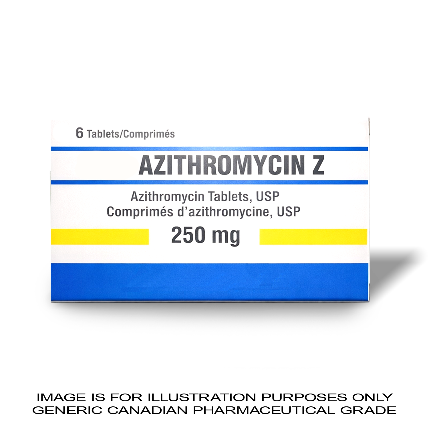AZITHROMYCIN 250MG X 6 TABLETS [Bacterial Antibiotic] — Peptide Source Canada source product image