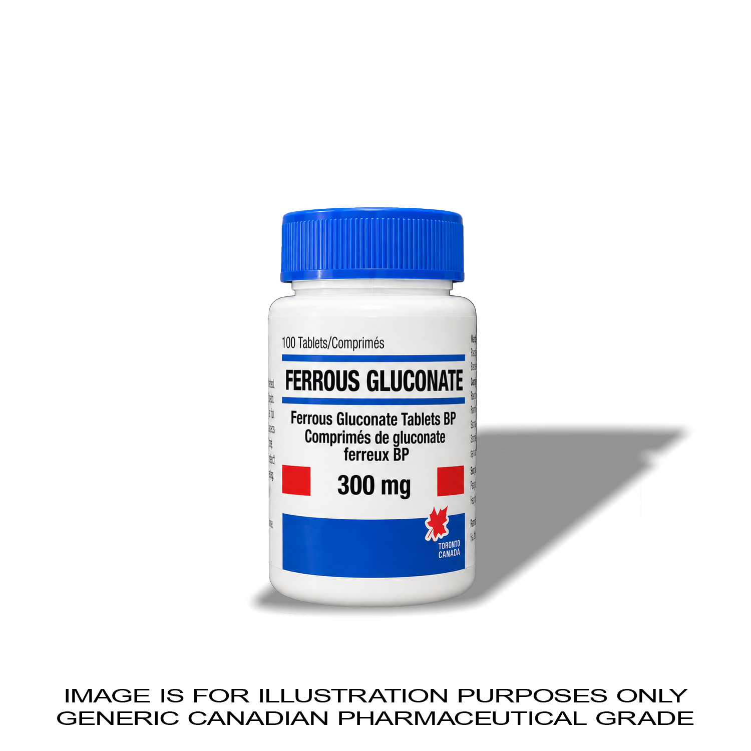 APO FERROUS GLUCONATE 300MG X 100 [IRON+ / LOW RED BLOOD CELL] — Peptide Source Canada source product image