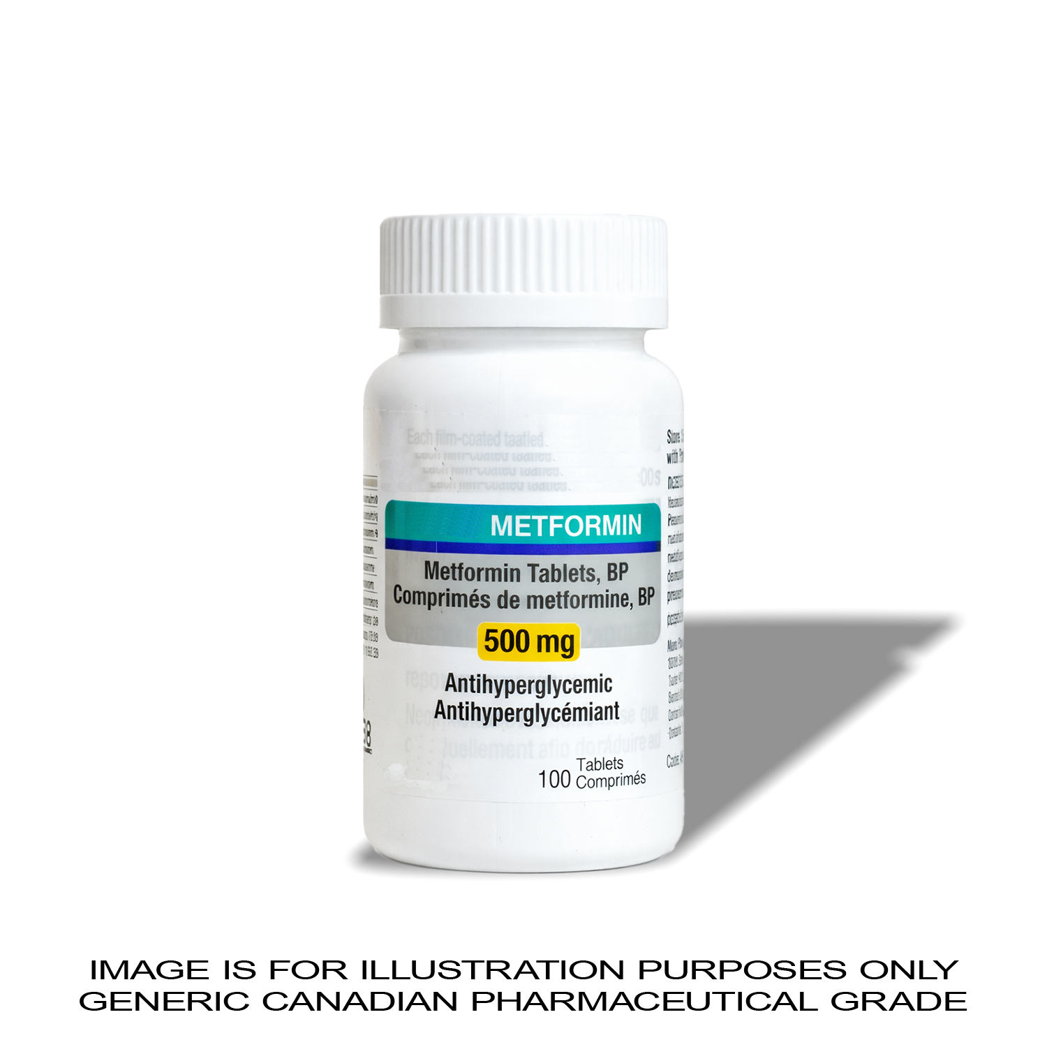 Metformin 500MG X 100 [Blood Sugar] — Peptide Source Canada source product image