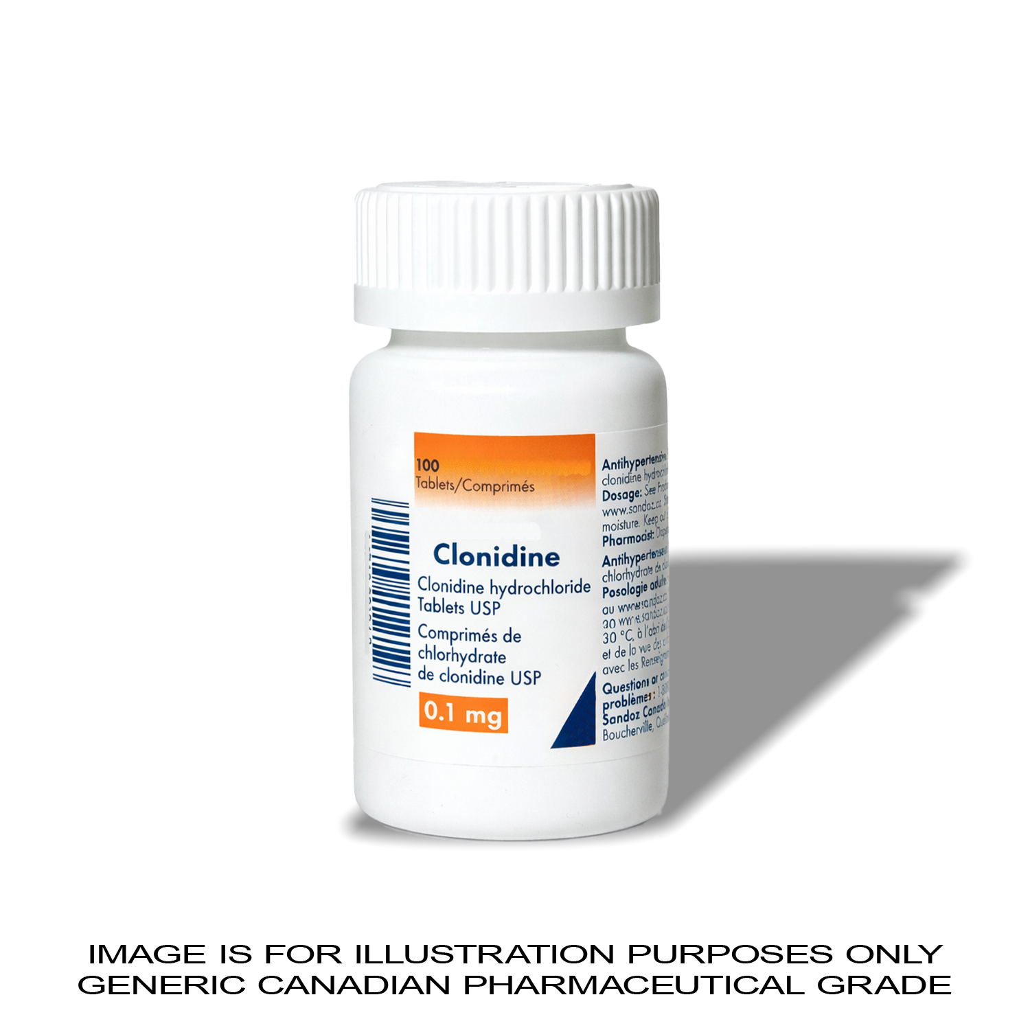 Clonidine 100MCG X 100 [Blood Pressure] — Peptide Source Canada source product image