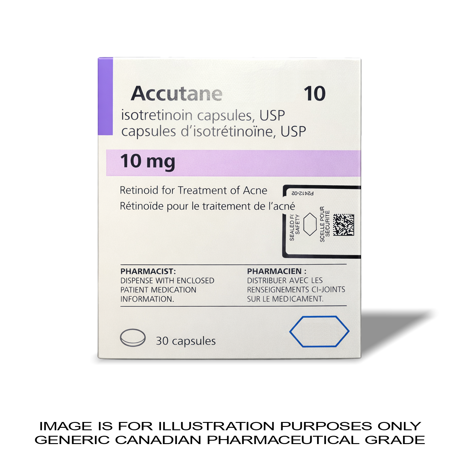 Accutane 10MG X 30 [Acne] — Peptide Source Canada source product image