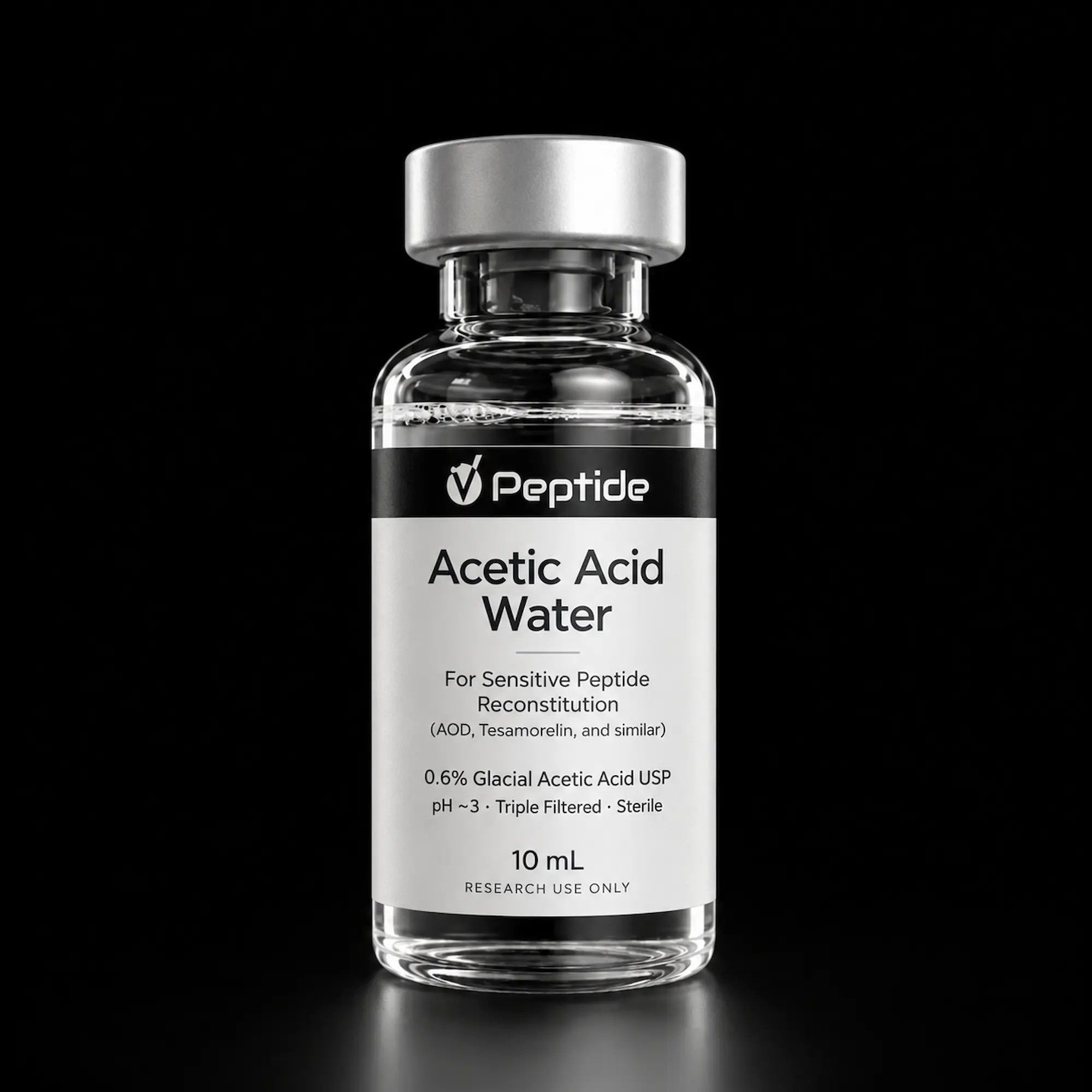 Acetic Acid Water — 10mL Sterile Peptide Reconstitution Diluent — VPeptide source product image