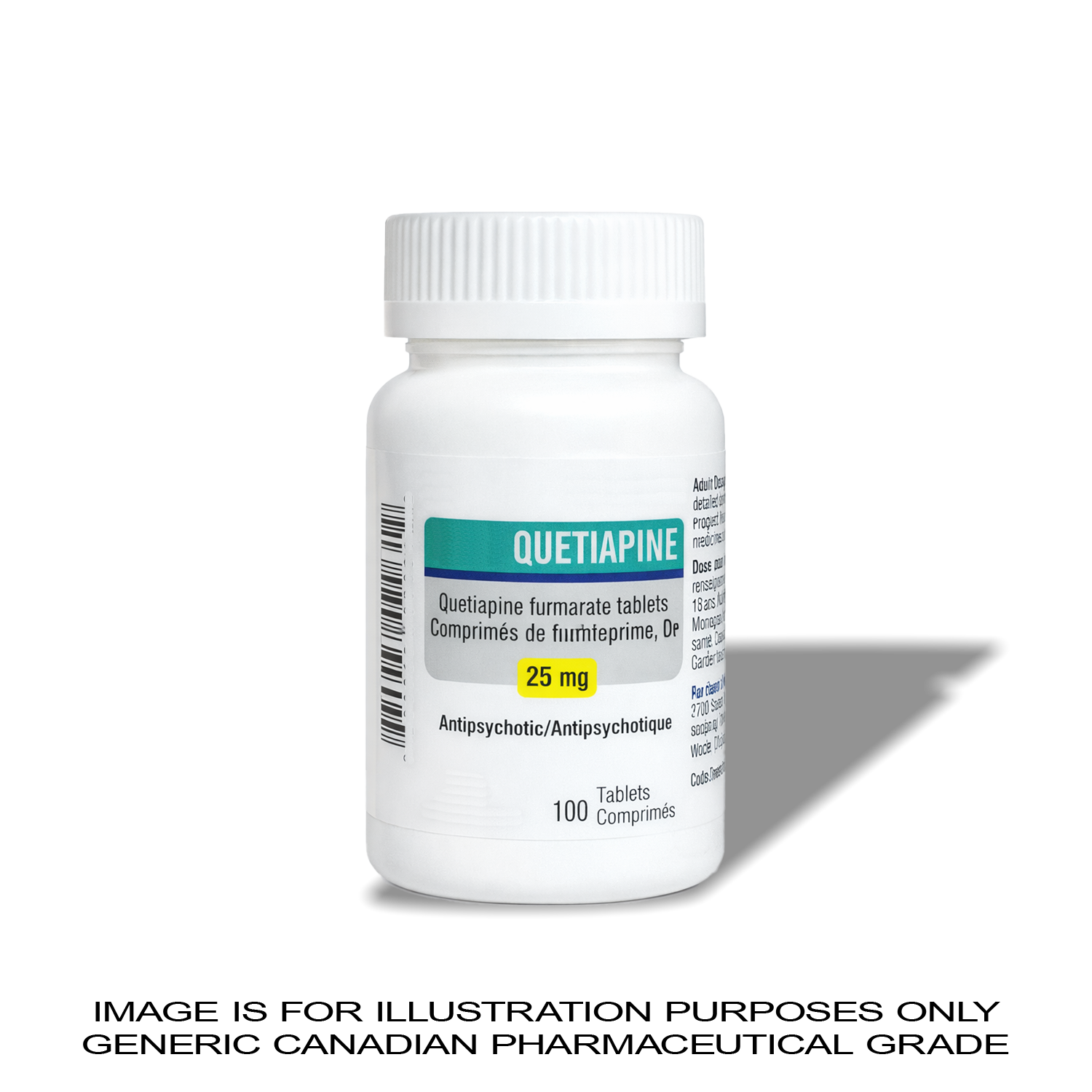Quetiapine 25MG X 100 [Sleep and Mood] — Peptide Source Canada source product image