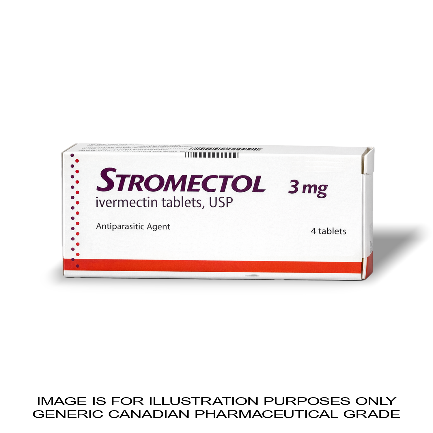 Ivermectin / Stromectol 3MG X 4 [Anti-Parasite] — Peptide Source Canada source product image