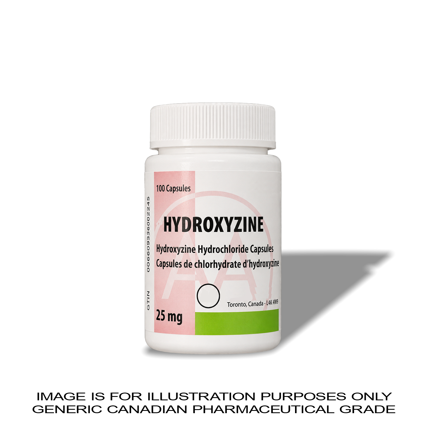 Hydroxyzine 25MG X 100 [SLEEP AID] [ALLERGY RELIEF] — Peptide Source Canada source product image