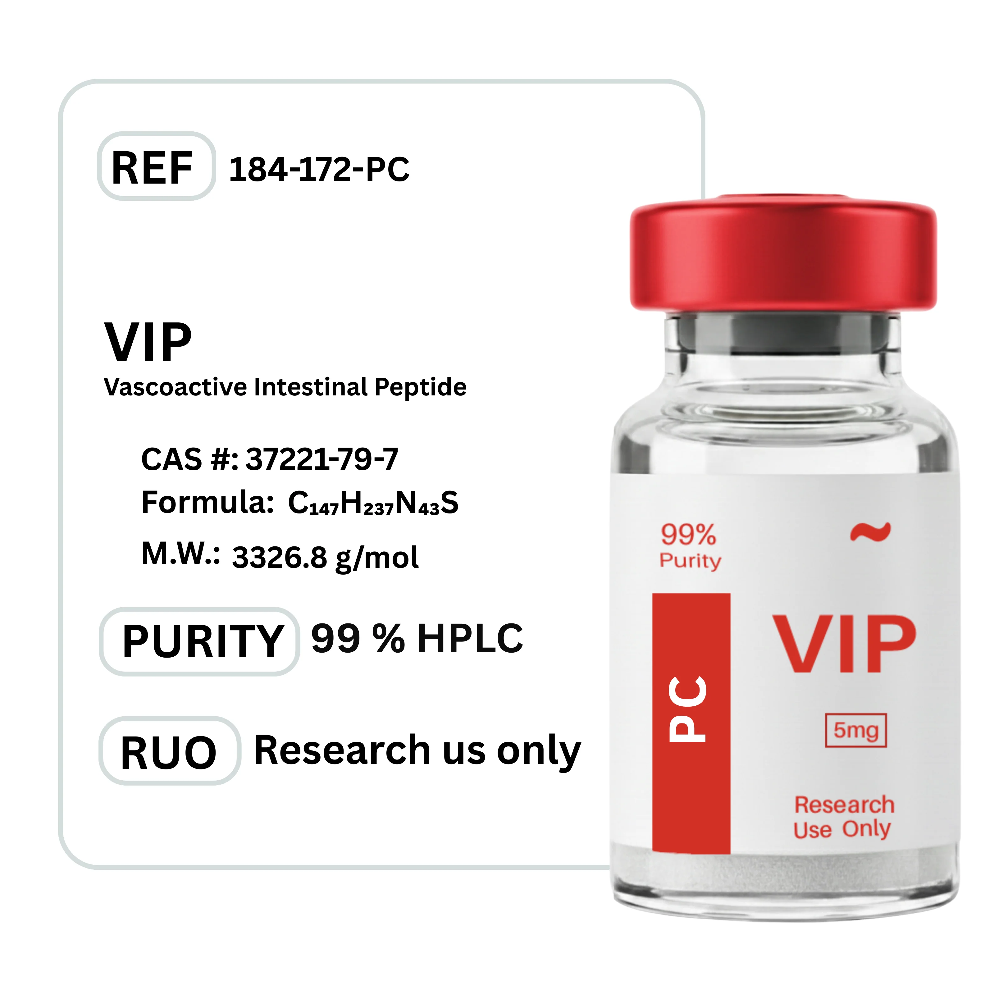 VIP — Vial / 5mg — Edmonton Peptides source product image