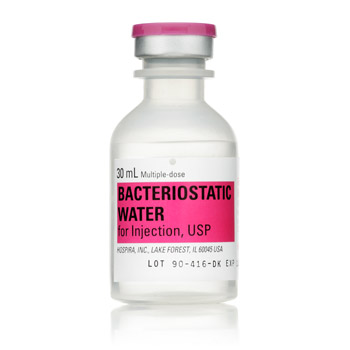 Hospira (Pfizer) Bacteriostatic Water for Injection 30ml (USA Version of Pfizer Branded Bacteriostatic Water) (Limit of 1 per Customer, any attempt to bypass this restriction will result in extra vials being removed) — Biocore Peptides source product image
