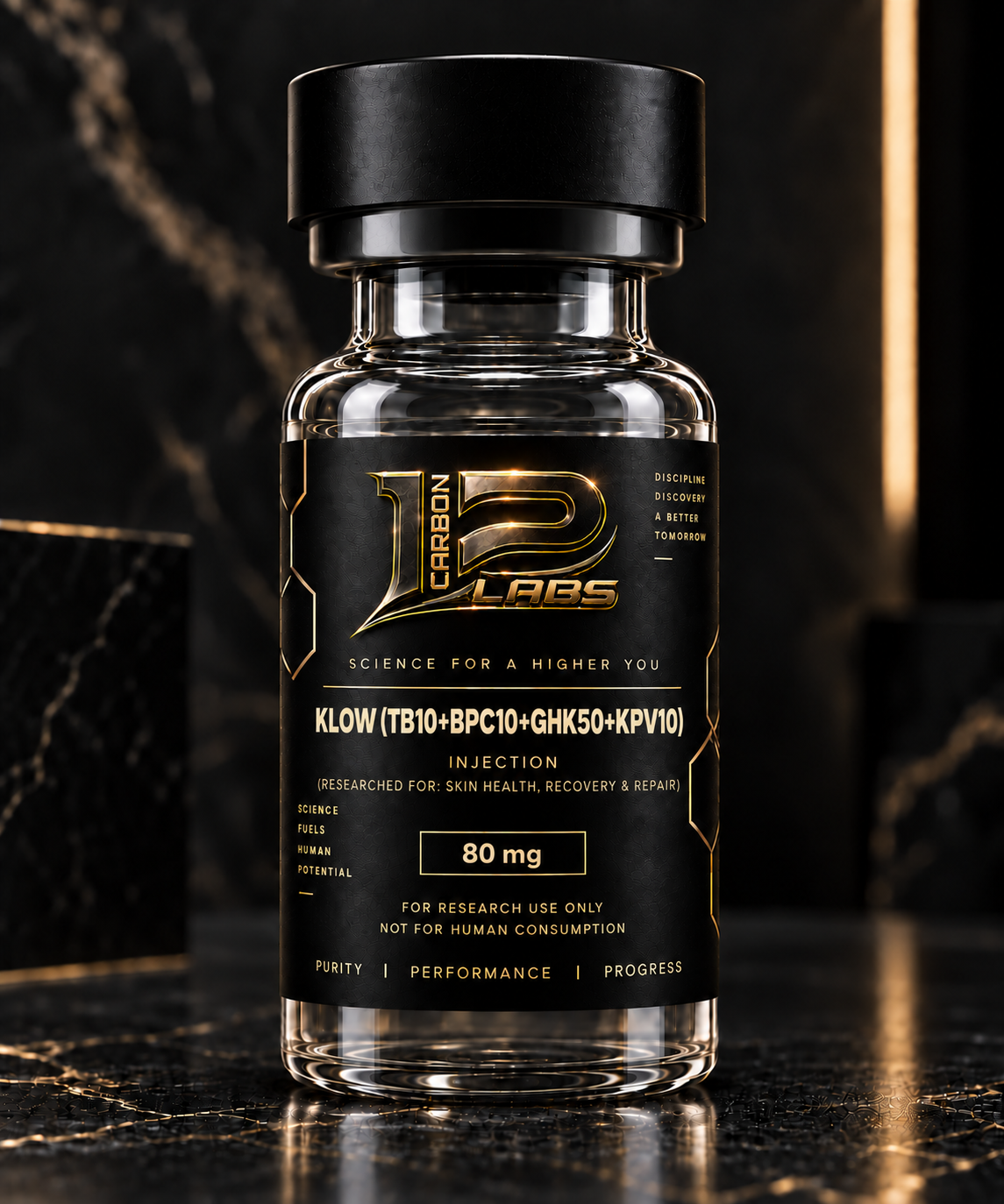 KLOW (TB10+BPC10+GHK50+KPV10) 80mg — Carbon-12 Labs source product image