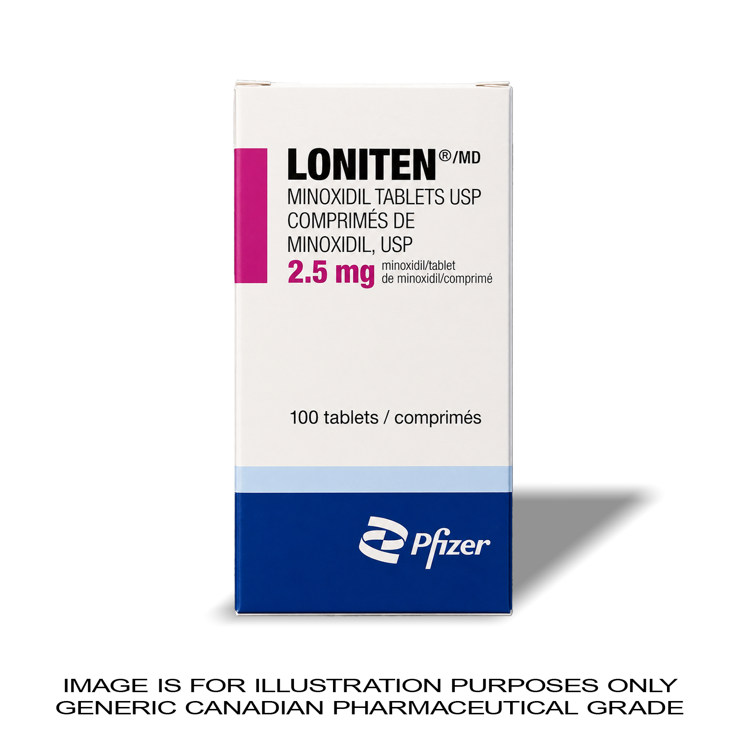 Minoxidil 2.5 mg x 100 Tablets – PFIZER [HAIR LOSS] — Peptide Source Canada source product image