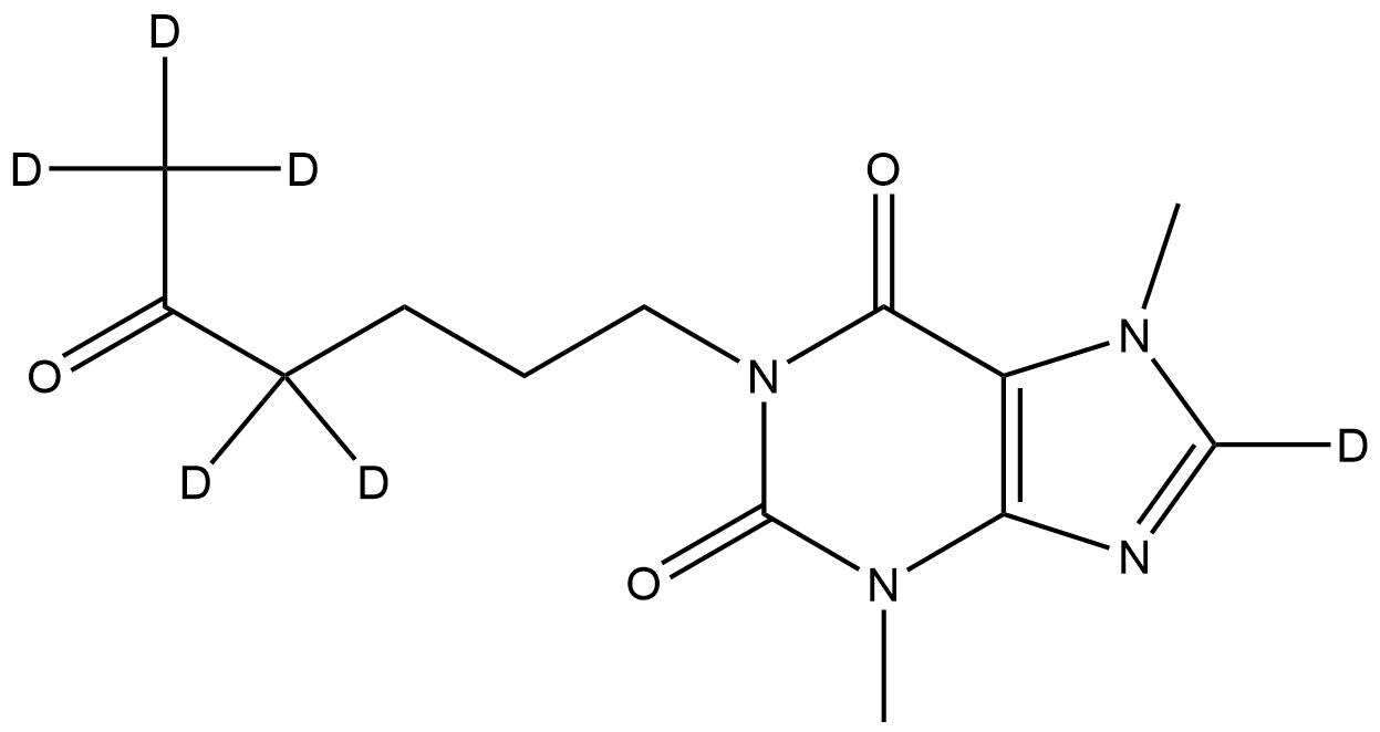 Pentoxifylline-4,4′,6,6′,6”-d5 | CAS 1185995-18-9 — ResolveMass Laboratories source product image