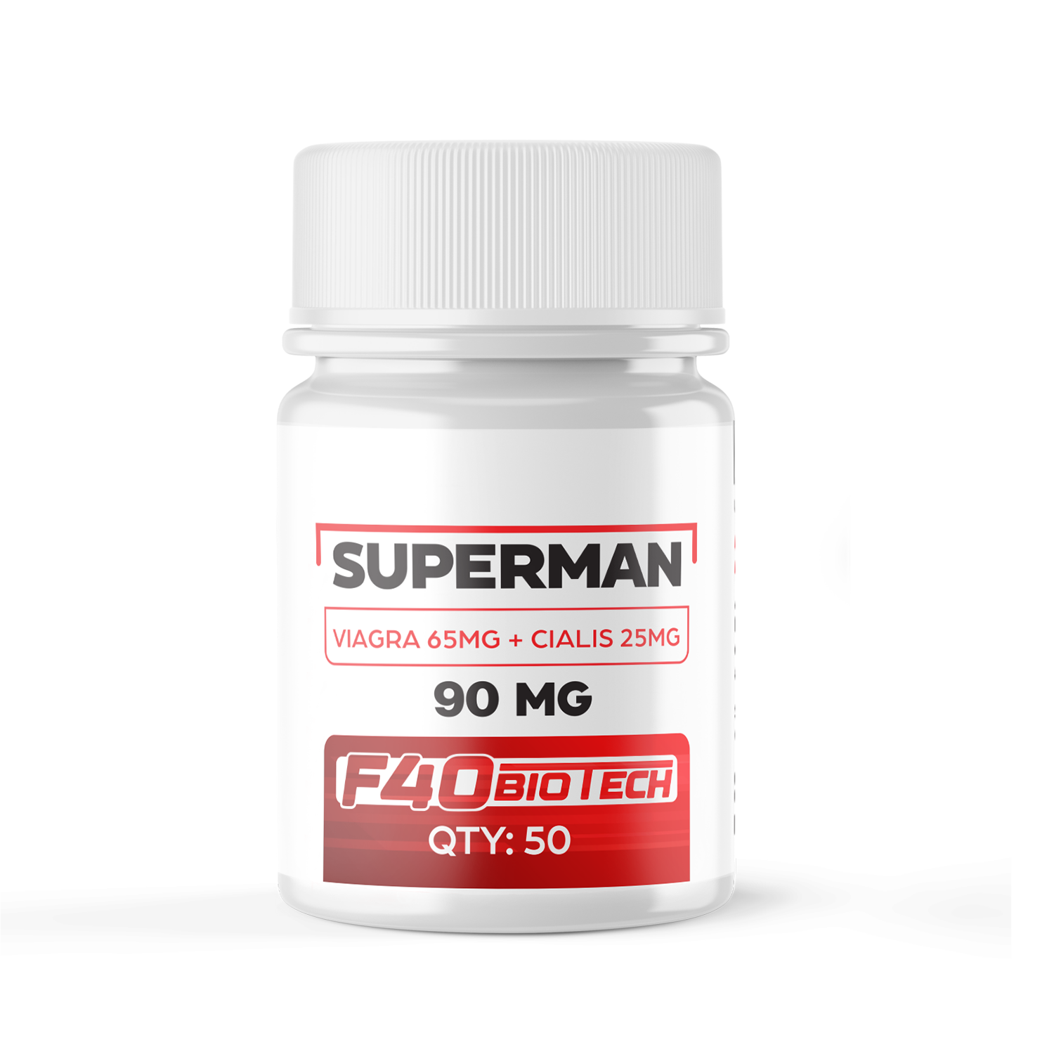 Superman 90mg [2 IN 1]  (65mg Viagra, 25mg Cialis) x 50 QTY — Peptide Source Canada source product image