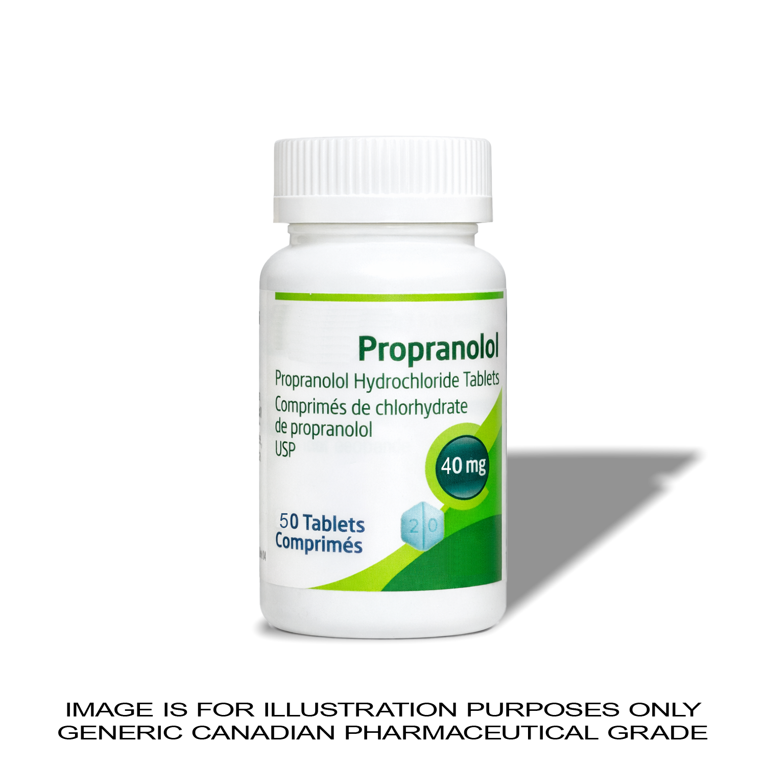 Propranolol 40MG X 50 Tabs [Blood Pressure & Anxiety] — Peptide Source Canada source product image
