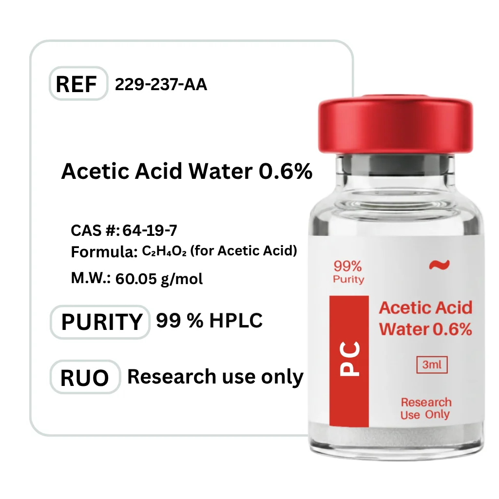 Acetic Acid Water 0.6% — Vial / 3ml — Edmonton Peptides source product image